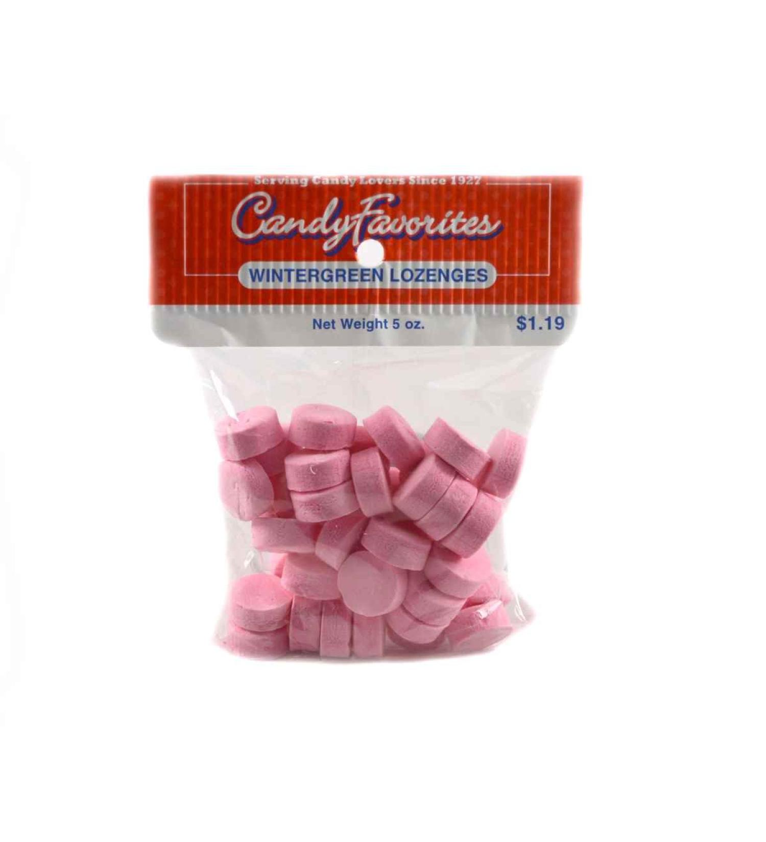 Pink Wintergreen Lozenges 5 Ounce Peg Bags