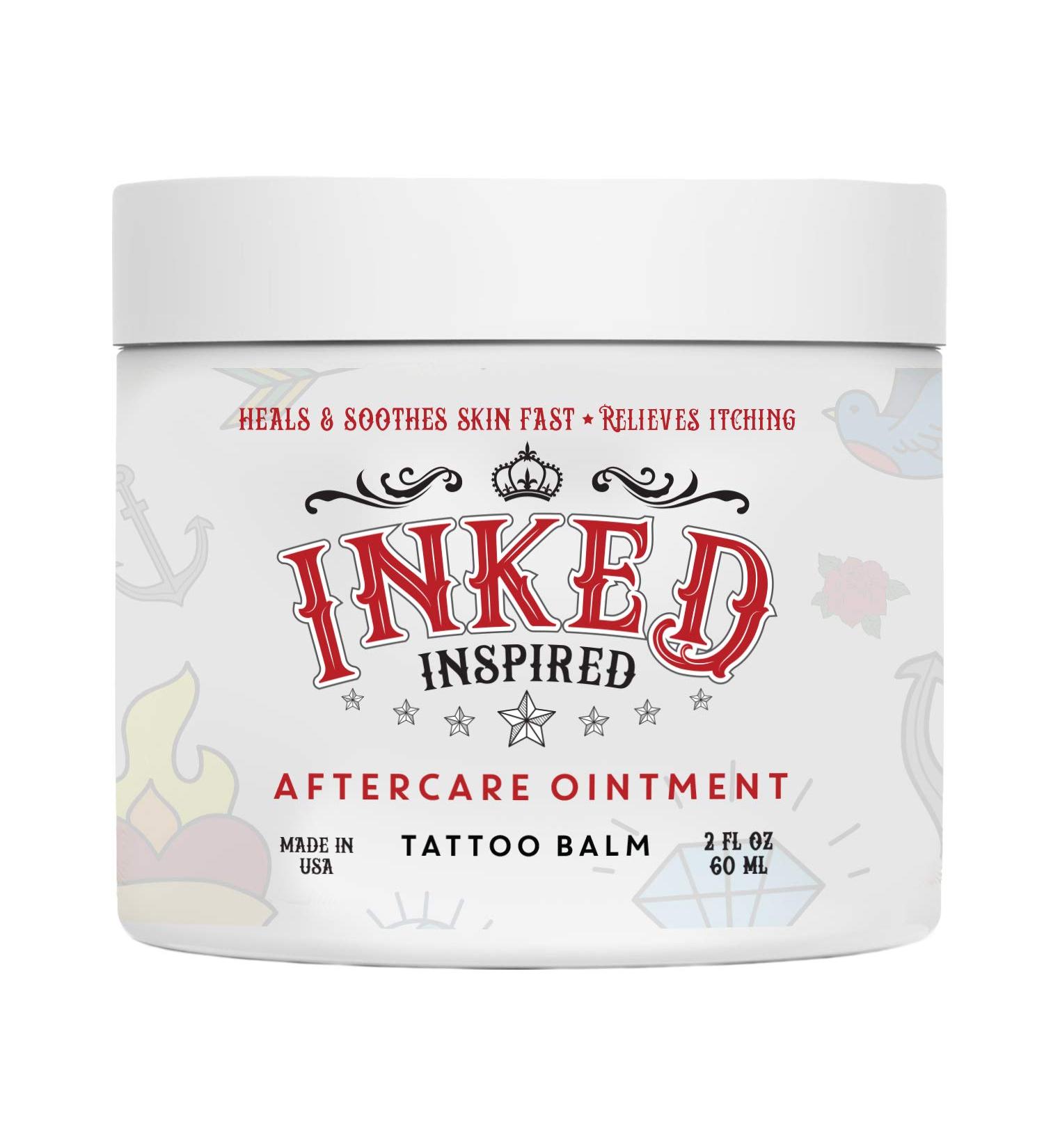 Inked Inspired Tattoo Aftercare Balm- Premium Healing Ointment Salve for Tattoos- Moisturizer, Brightener, and Color Enhancer - 2oz - Buy Online on GoSupps.com