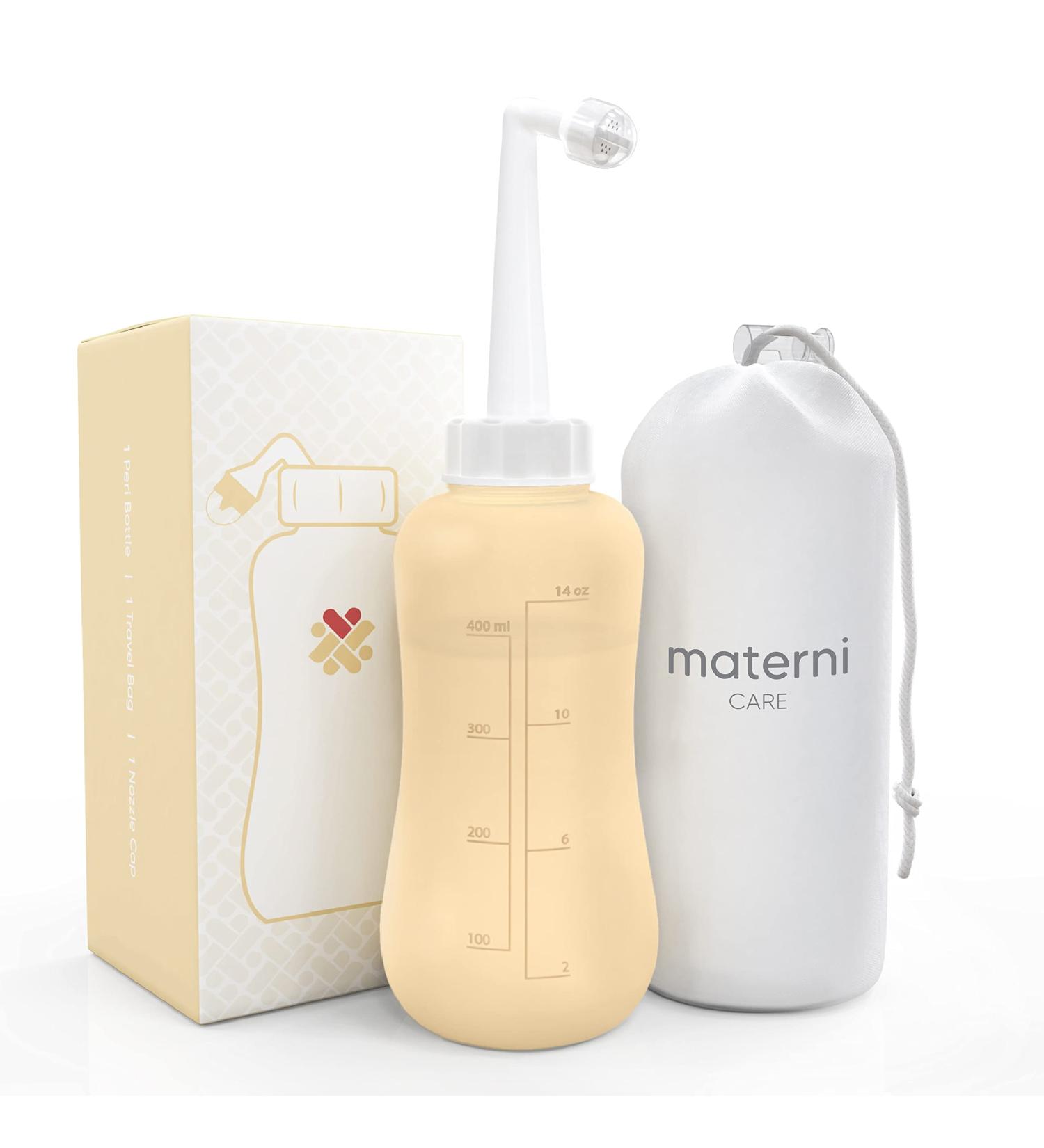 Semi-Transparent 500 ml / 17 oz Materni Peri Bottle for Postpartum Care | Portable Bidet Sprayer Travel Bidet | Labor and Delivery Essentials for Soothing Relief from Birth Pains or Hemorrhoids - Buy Online on GoSupps.com