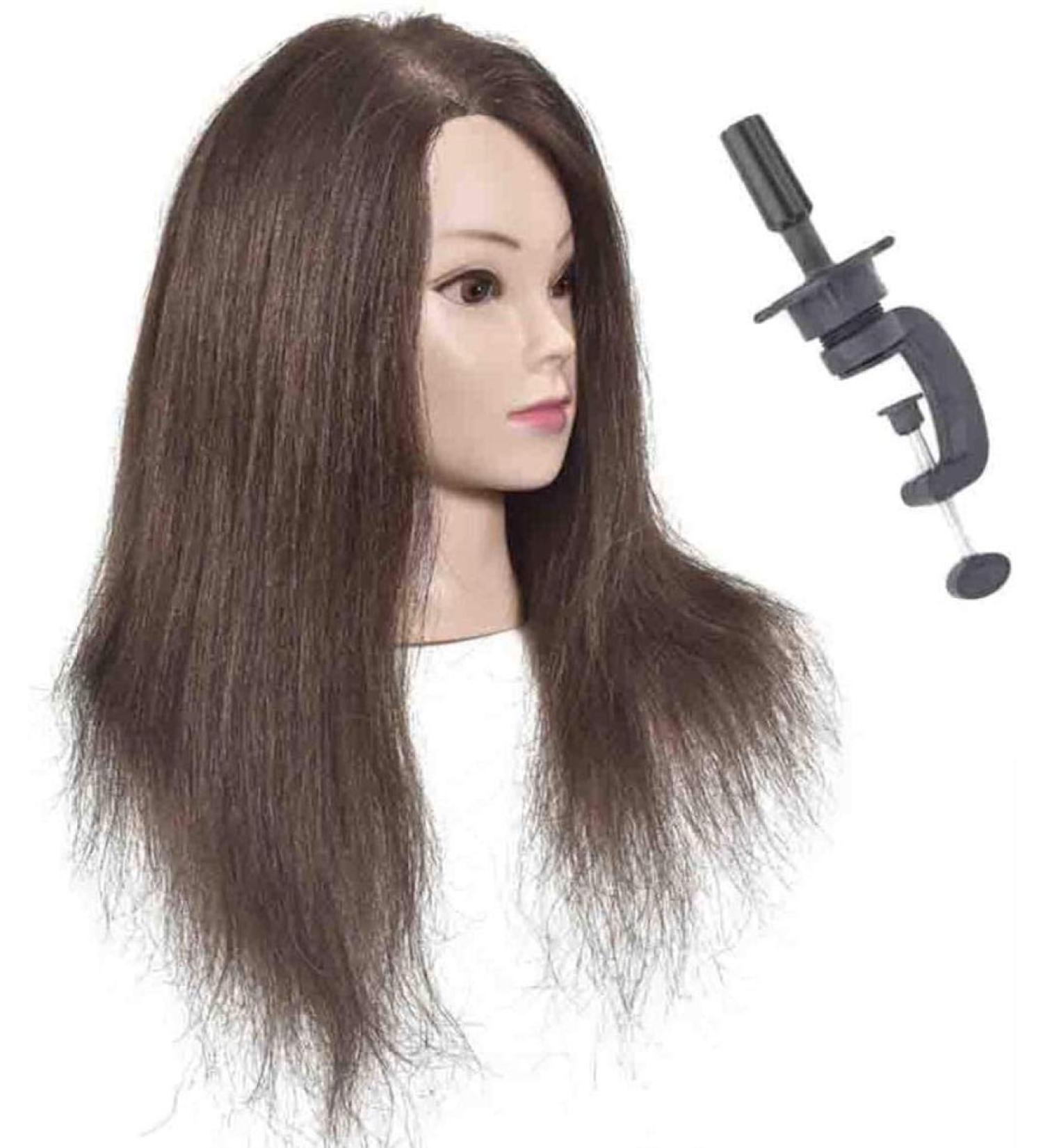 Adjustable Tailor Puppet Head for Hair Training - Real Hair Model for Weaving Coloring & Perm Lessons - Buy Online on GoSupps.com