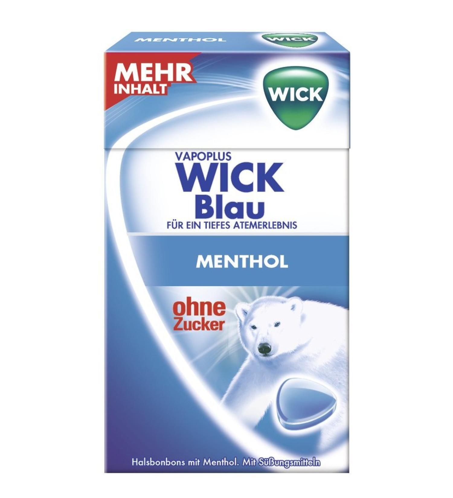Wick Blue throat lozenges without sugar (20x 46g box)