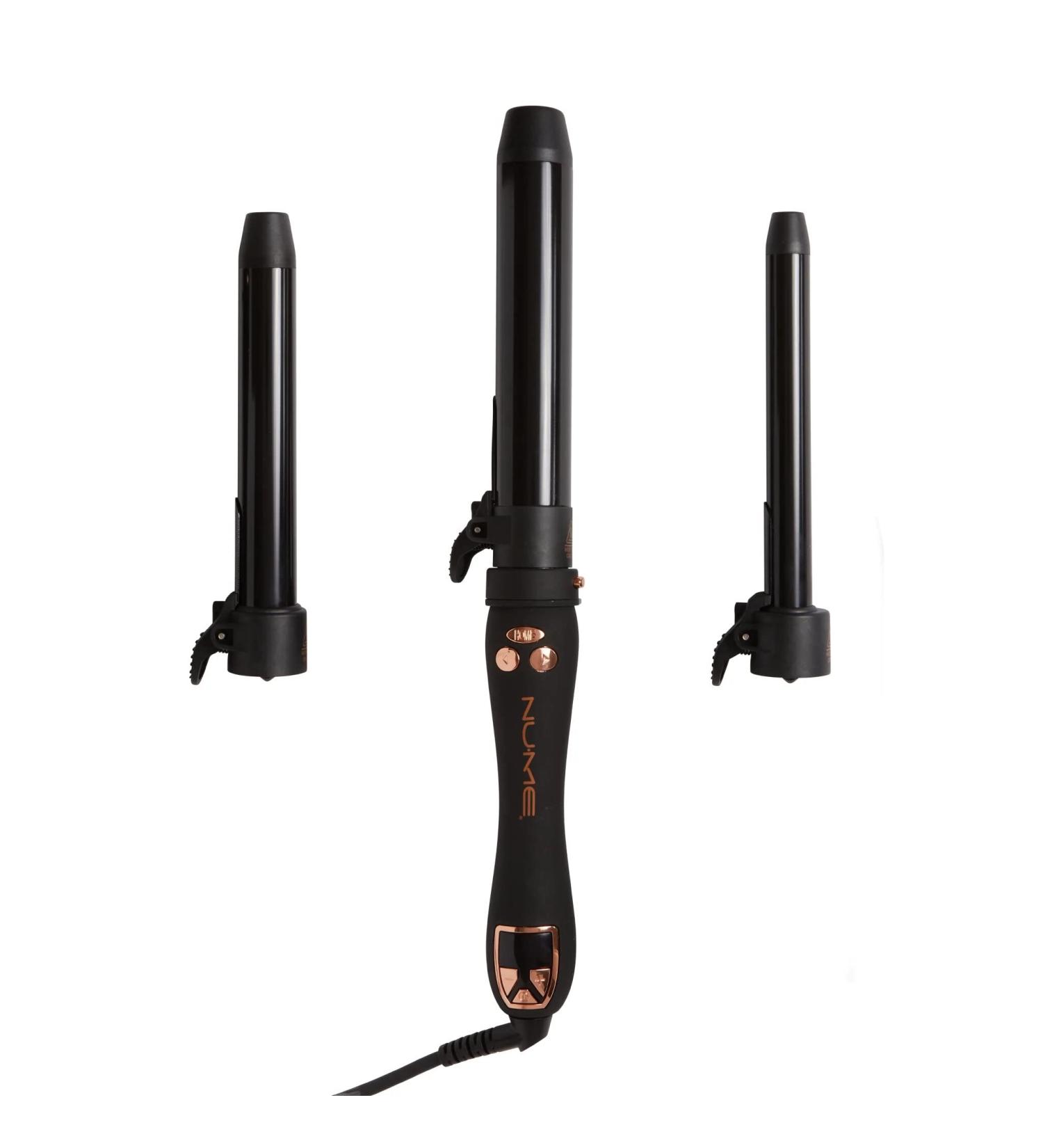 NuMe 3-in-1 Automatic Curling Iron Set | Professional Hair Curler with Interchangeable Tourmaline Ceramic Barrels for Beach Waves - Ideal for All Hair Lengths - Buy Online on GoSupps.com