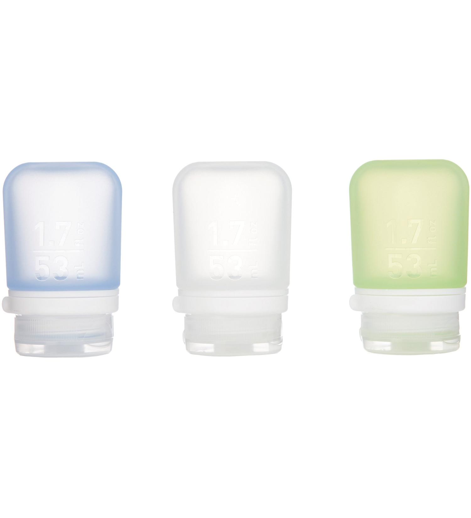 humangear GoToob+ Refillable Silicone Travel Bottles 3pk Set - Clear/Green/Blue, Small Size, Locking Cap - 3 Pack - Buy Online on GoSupps.com