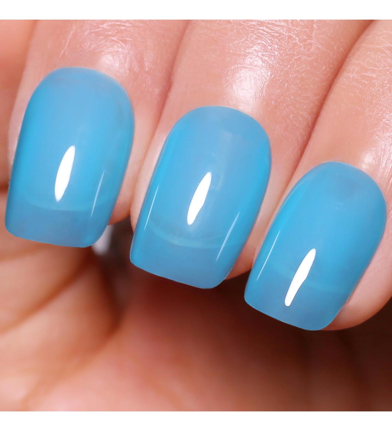Imtiti Jelly Ocean Blue Gel Nail Polish 15 ml Sheer Colour Peacock Blue UV/LED Soak Off Sky Blue Gel Polish for DIY Nail Art Manicure at Home 1 Piece - Buy Online on GoSupps.com