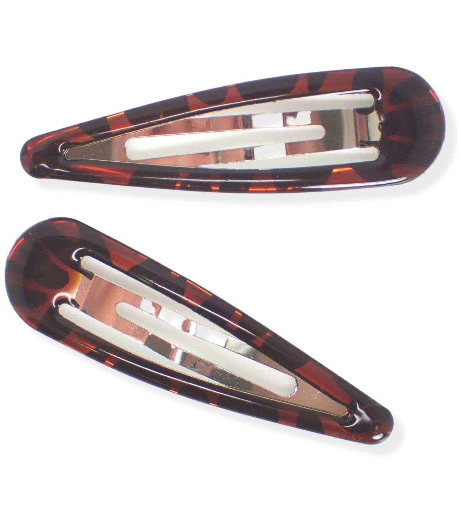 Topkids Accessories 2pc 7cm / 2.75" Large Hair Snap Clips Big Snap Clips Women Girls Kids Sectioning Slide Grip Fringe Styling Fine Hair Thick Hair Bendies Sleepies Epoxy (Brown Tort) - Buy Online on GoSupps.com