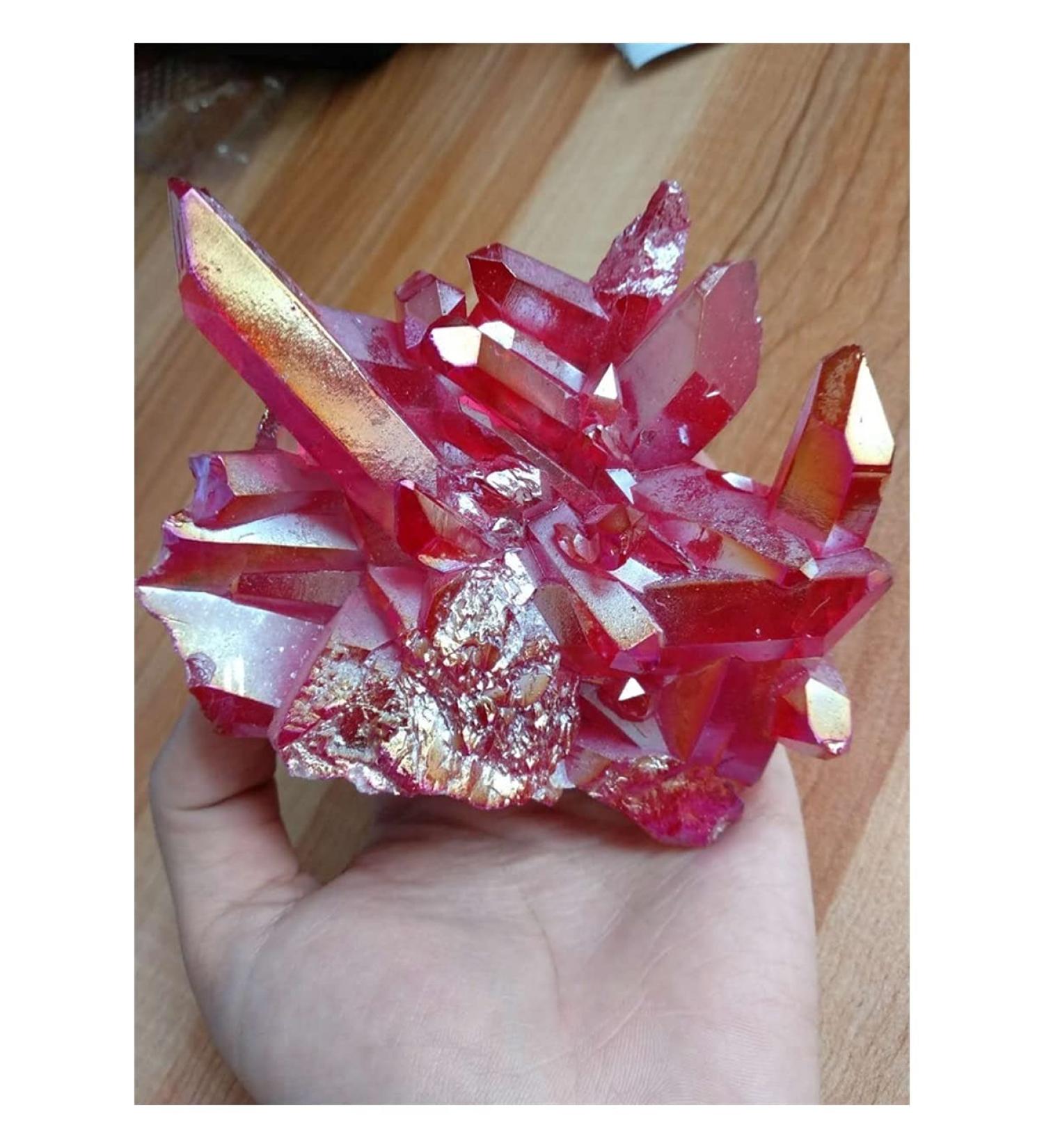 Crystal 445g Light Red Quartz Crystal Titanium Bismuth Silicon Cluster Rainbows Natural Stones and Minerals Crystals JIZTGEDM - Buy Online on GoSupps.com
