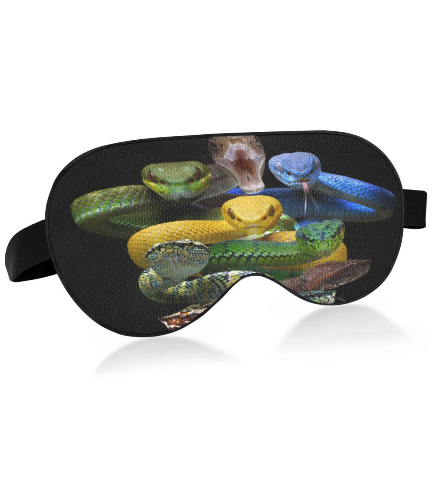 Buy Indonesian Snake Sleep Mask | Light Blocking Eye Mask | Soft Adjustable Blindfold for Work Travel & Naps Colorful Animals Design - Buy Online on GoSupps.com