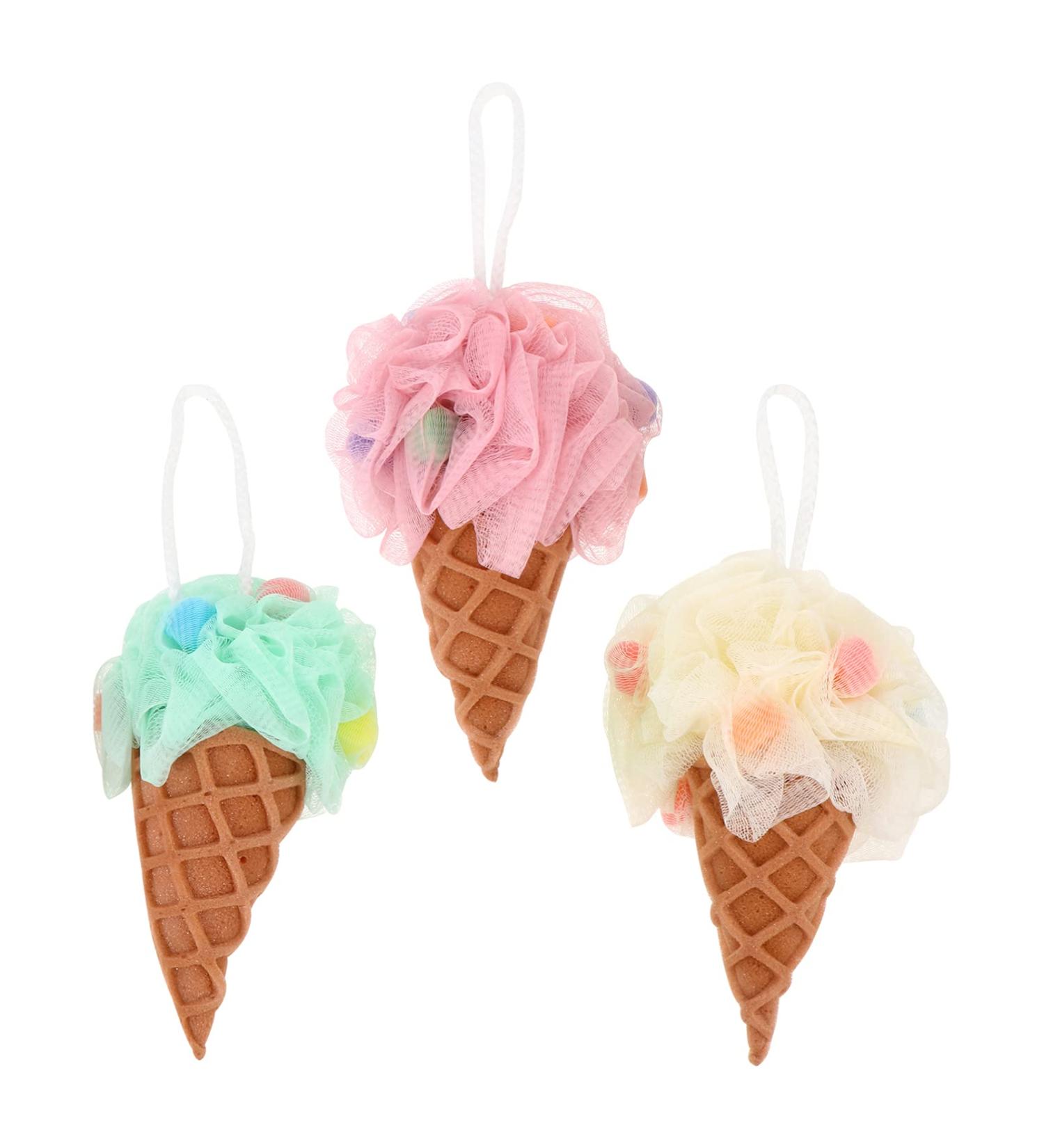 Minkissy Loofah Shower Sponge 3pcs - Exfoliating Bath Sponge Balls for Women, Girls, and Kids - Assorted Colors - Bath Accessories for Body Scrubbing - Buy Online on GoSupps.com