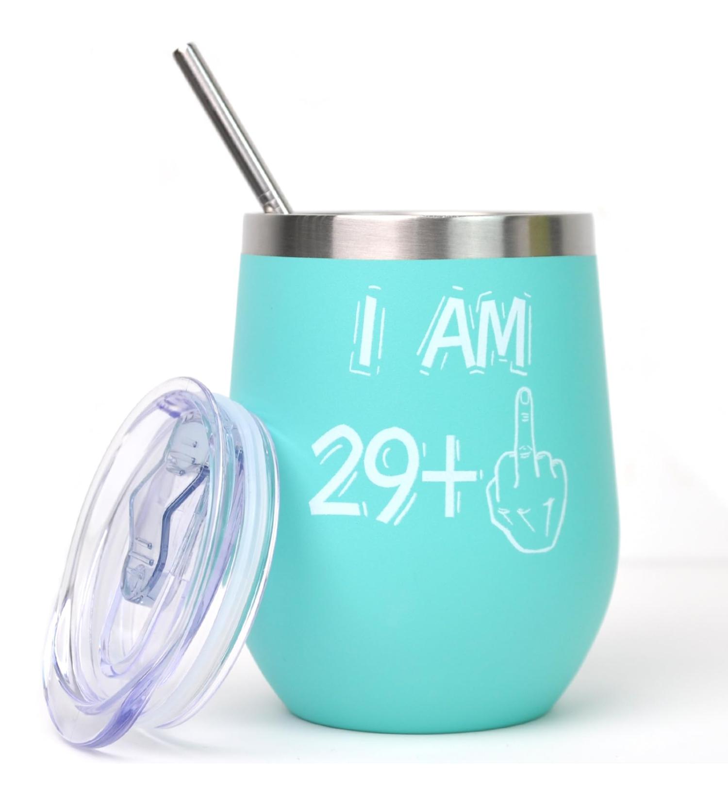 Bokalaka 30th Birthday Gift for Women - Stainless Steel Vineyards 350ml Blue - Perfect 30th Birthday Celebration - Buy Online on GoSupps.com