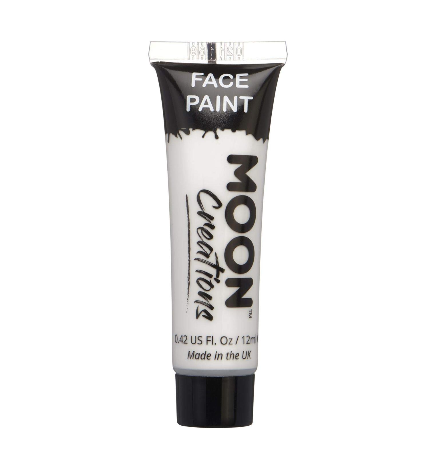 White Face & Body Paint Tubes by Moon Creations | 12ml | Ready to Use, No Flake, Cruelty Free | Made in UK | Perfect for Kids & Adults, Fancy Dress, Festivals, Halloween - Buy Online on GoSupps.com