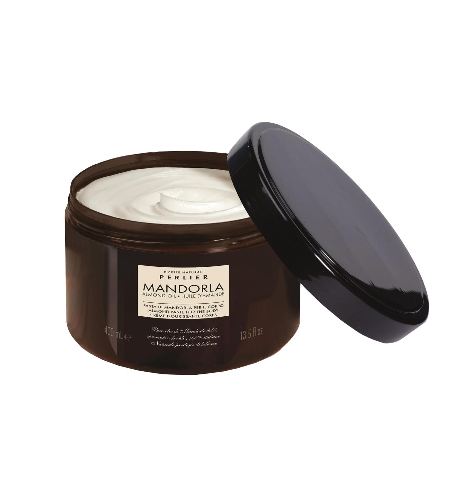 Perlier Mandorla Body Paste 13.5 oz Deeply Nourishing Body Treatment Almond & Honey Scent Avola Paste Cold-Pressed Oil Comforting Care for Dry Skin
