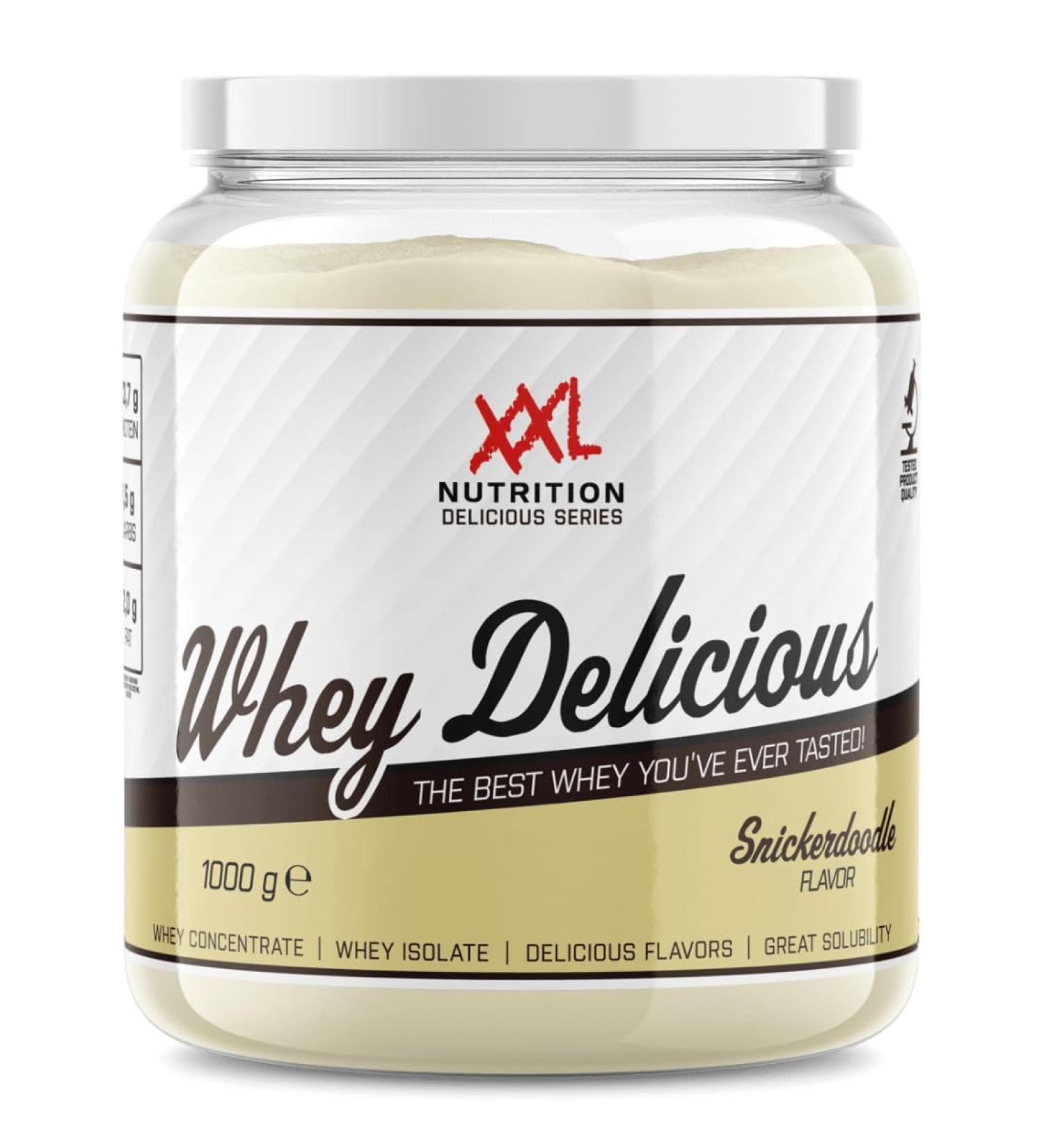 XXL Nutrition Whey Delicious 80 Eiwit Snicker Doodle Wei Eiwitpoeder met BCAA & Glutamine Proteine Poeder Eiwit shake Whey Protein Diverse Smaken 1000 gram 33 shakes - Buy Online on GoSupps.com