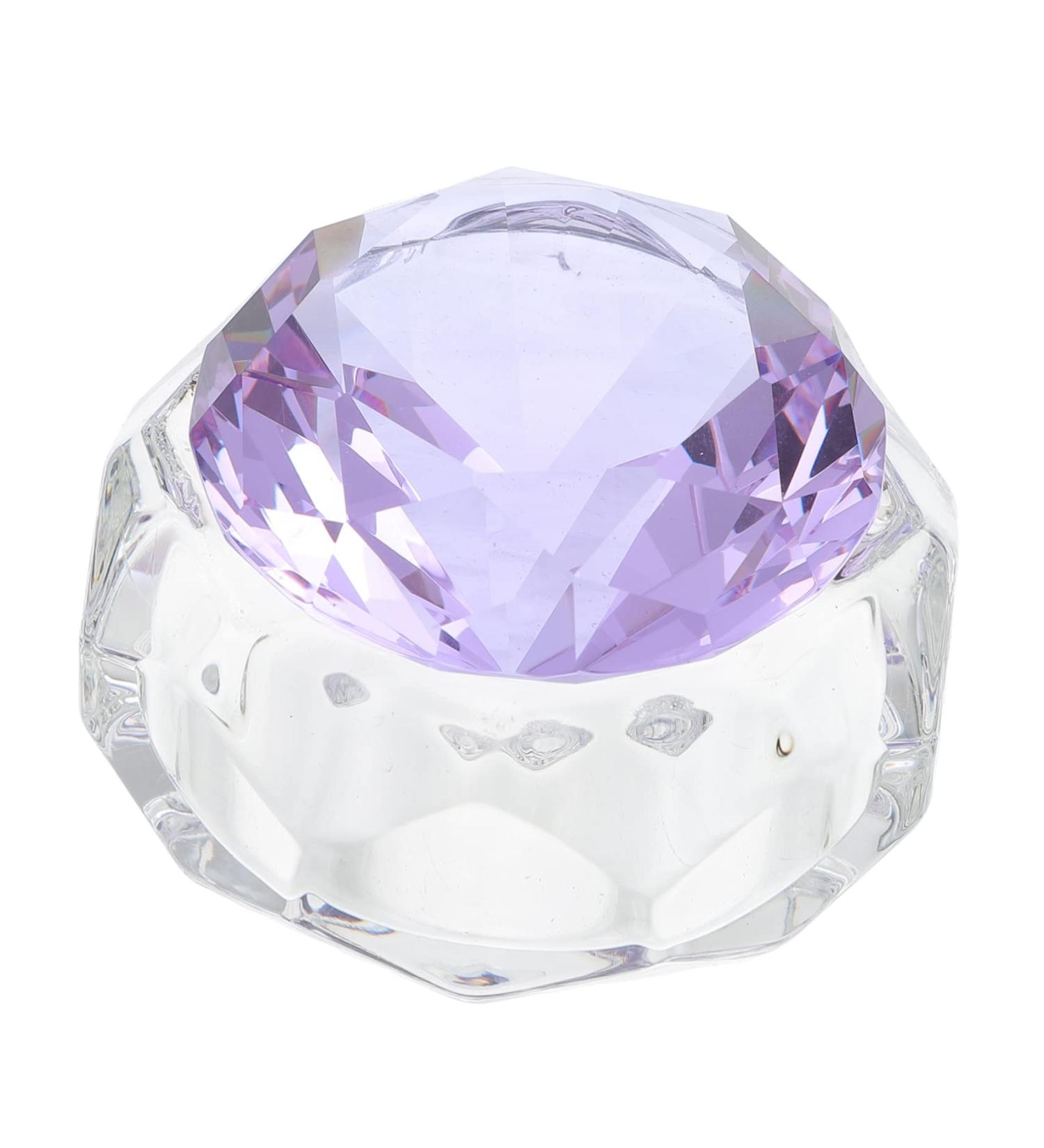 Housoutil Nail Art Crystal Cup To Go Plates with Lids Nail Salon Supply Crystal Nail Art Cup Manicure Dish Bowl Glass Nail Manicure Cup Purple White Crystal Liquid Powder - Buy Online on GoSupps.com