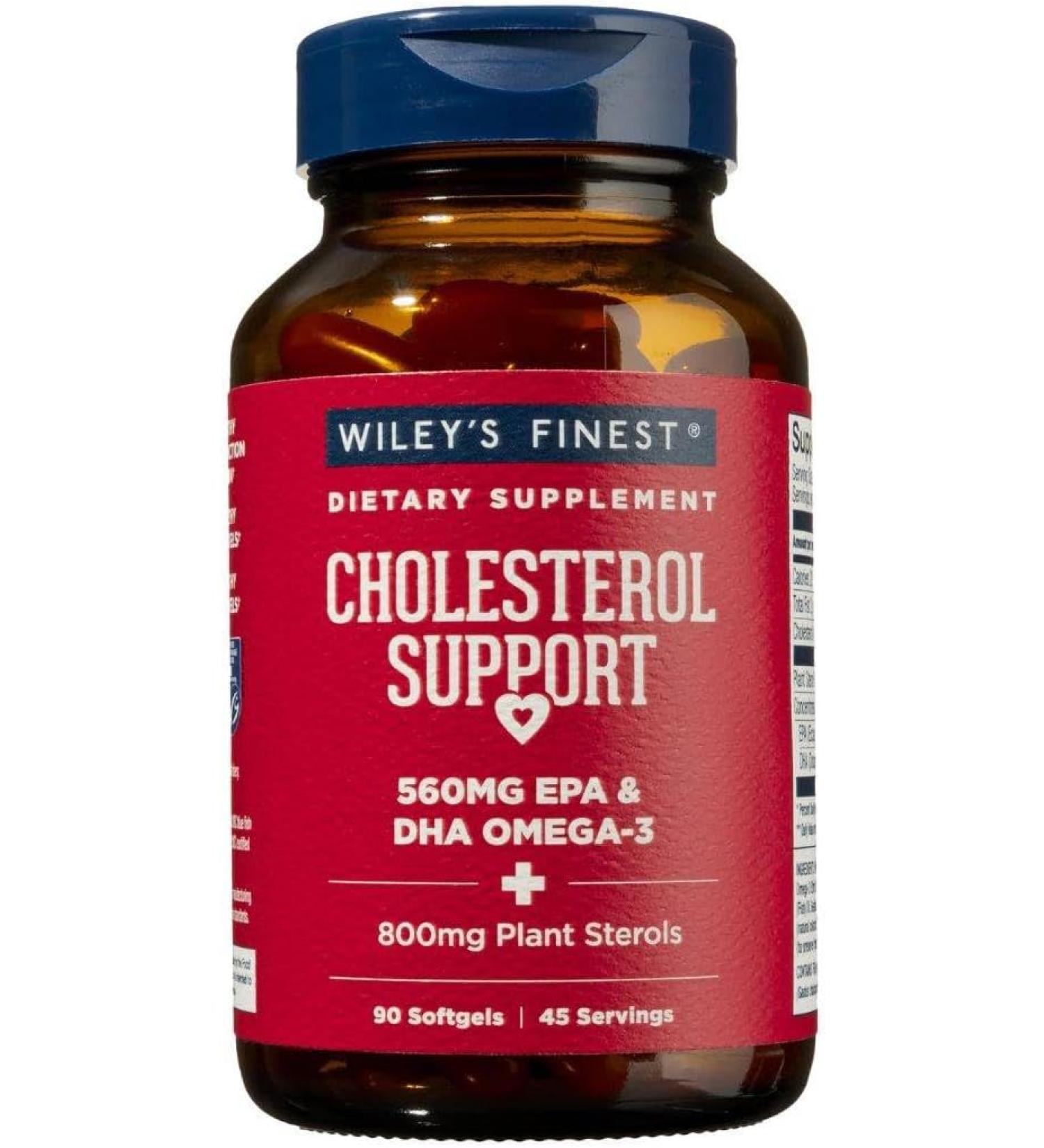 Wiley's Finest Wild Alaskan Fish Oil - Cholesterol Support 90 Softgels | Omega-3 Health - Buy Online on GoSupps.com