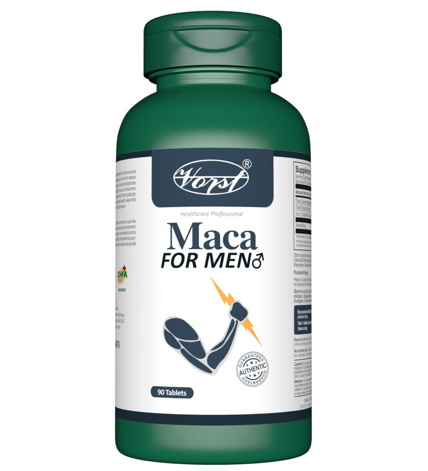 VORST Maca for Men 90 Vegan Tablets | Black Peruvian Maca Root Supplement | 1 Bottle 90 count (Pack of 1) - Buy Online on GoSupps.com