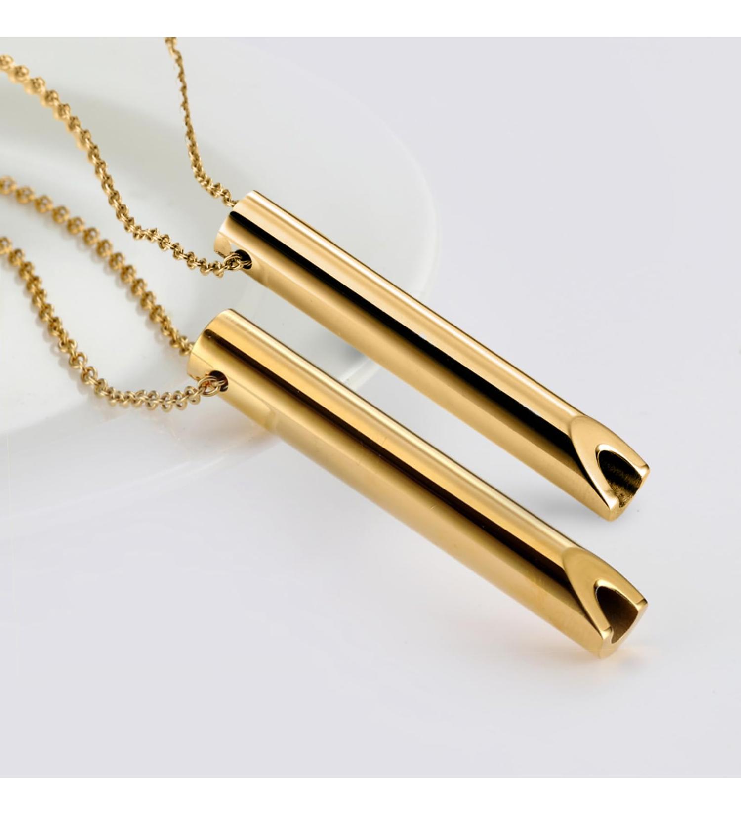 2PCS Stainless Steel Anxiety Relief Necklace for Stress & Meditation - Mindful Breathing Jewelry for Men & Women - Buy Online on GoSupps.com