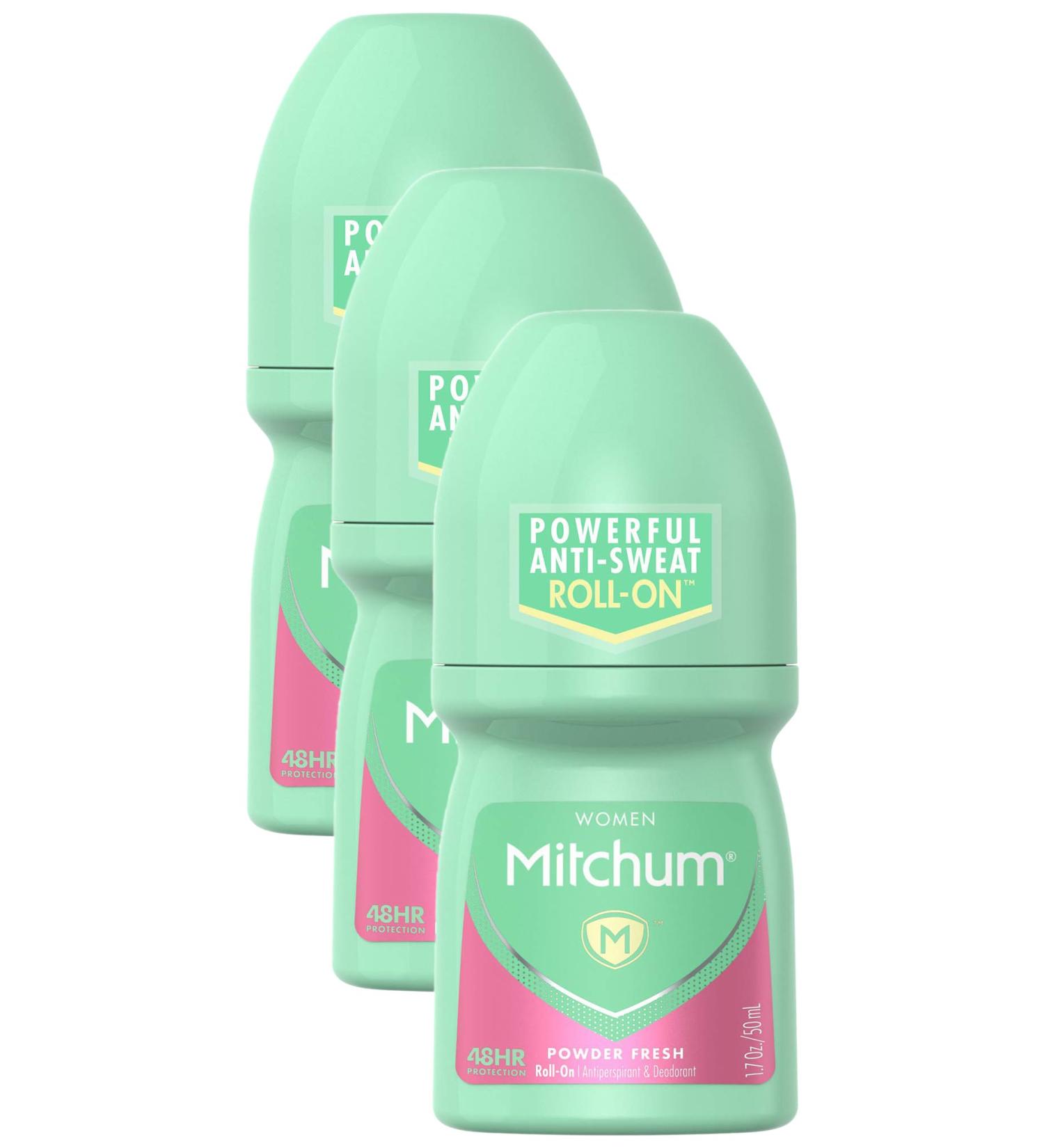 Mitchum Women Roll-On Antiperspirant Deodorant Powder Fresh 1.7oz. (Pack of 3) 1.7 Ounce (Pack of 3) - Buy Online on GoSupps.com
