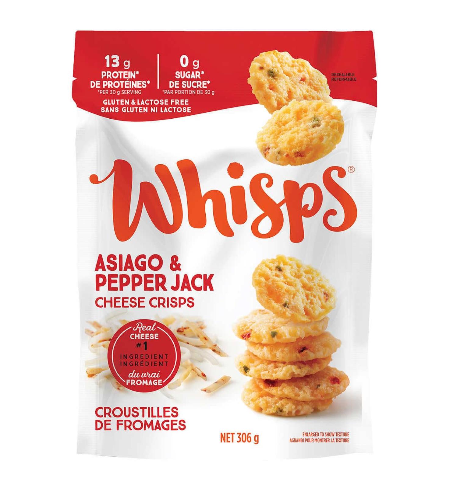 Whisps Asiago & Pepper Jack Cheese Crisps 306 g
