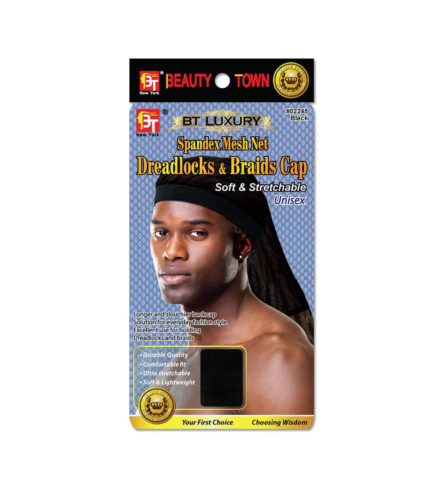 Spandex Mesh Net Dreadlocks & Braids Cap - Unisex Stretchable  Soft & Lightweight Comfortable Cap  Hair Care Night Sleeping Head Cover (Black - 1 Pack)