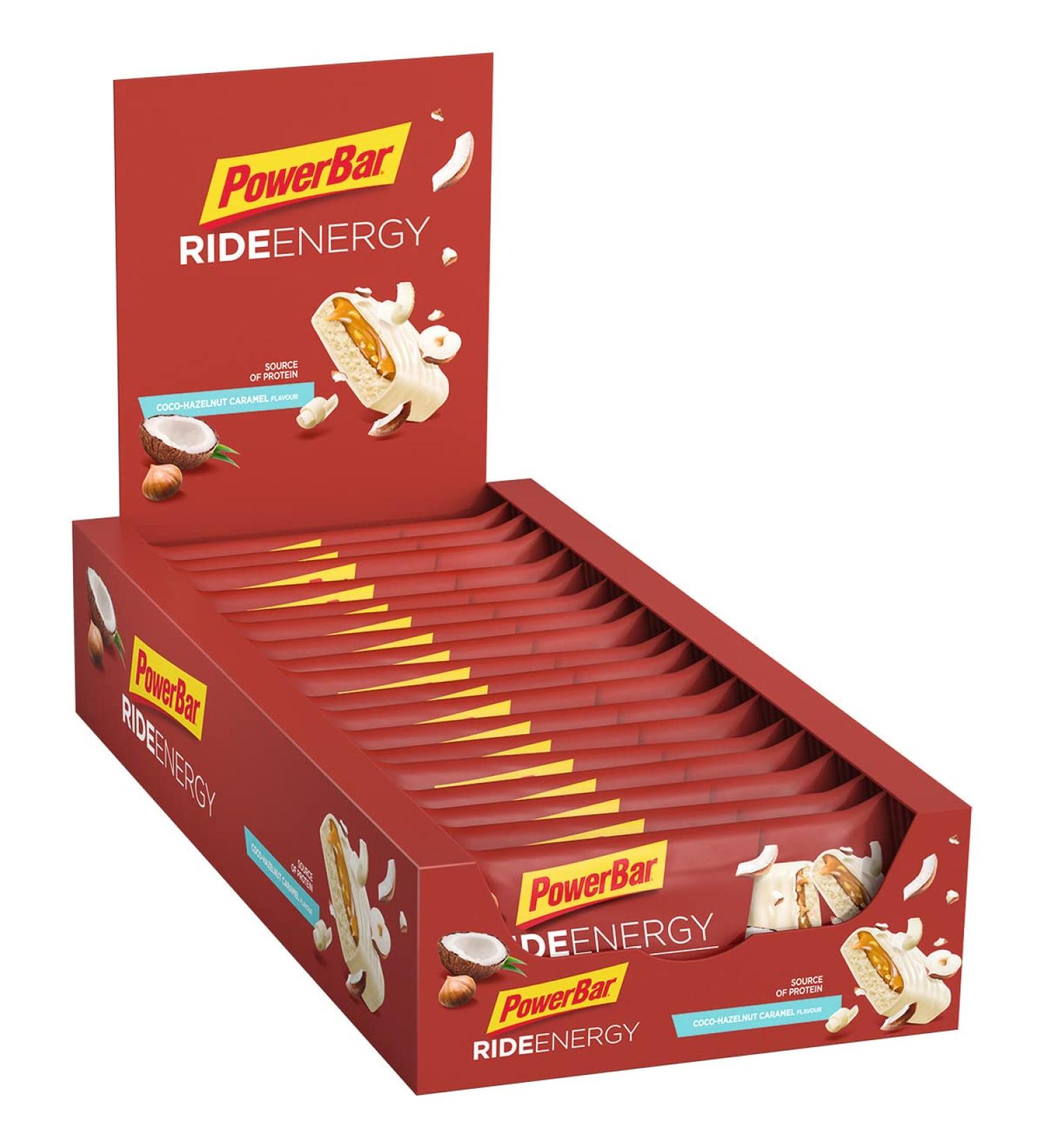 Powerbar Ride Energy Coco-Hazelnut Caramel 18x55g Carbohydrate Protein Bar with Magnesium - Buy Online on GoSupps.com