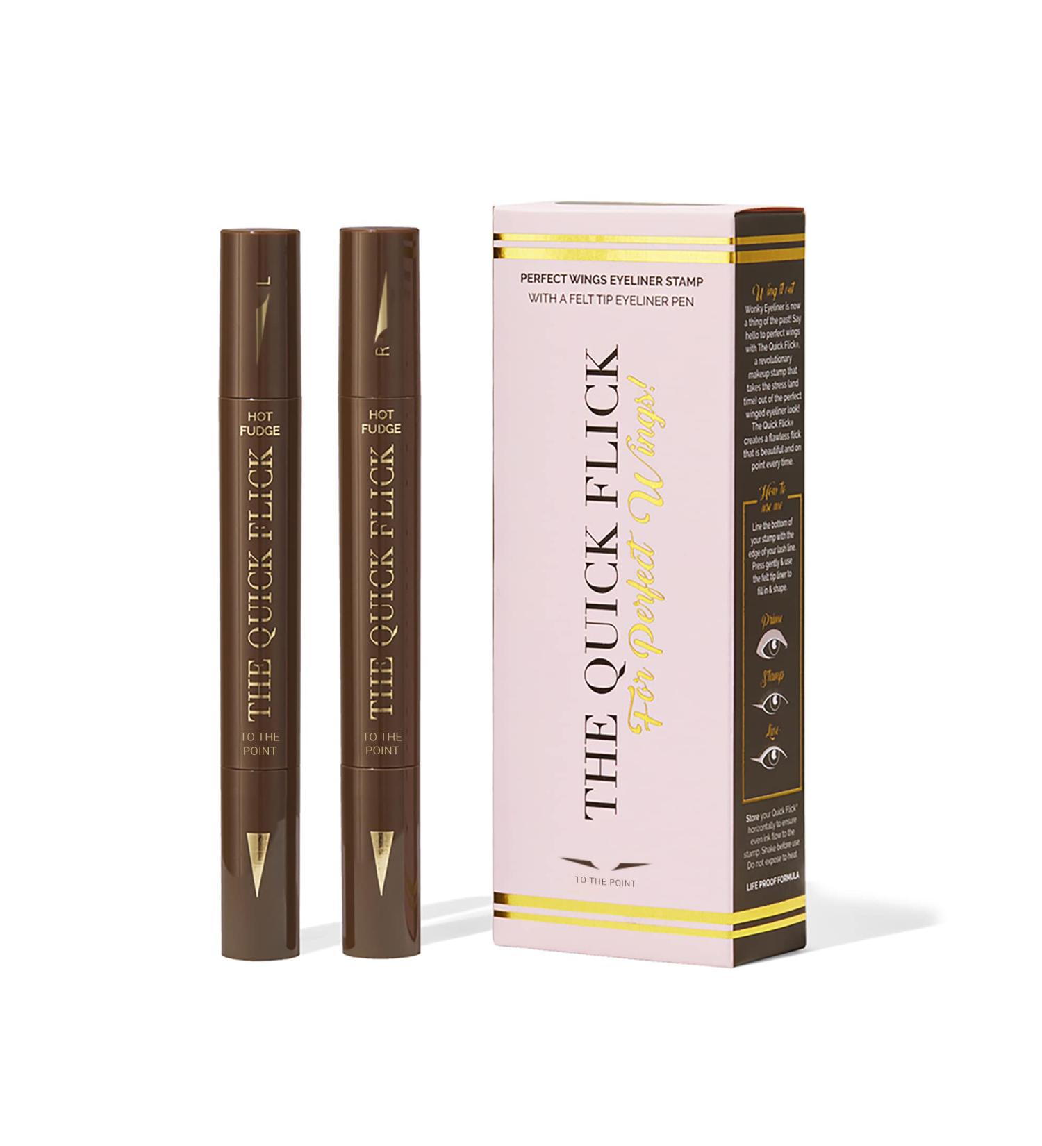 The Quick Flick Hot Fudge Cat Eyeliner Stamp - Water-and-Smudge-Proof Liquid Pen Duo | To The Point 10mm Winged Eyeliner - Buy Online on GoSupps.com