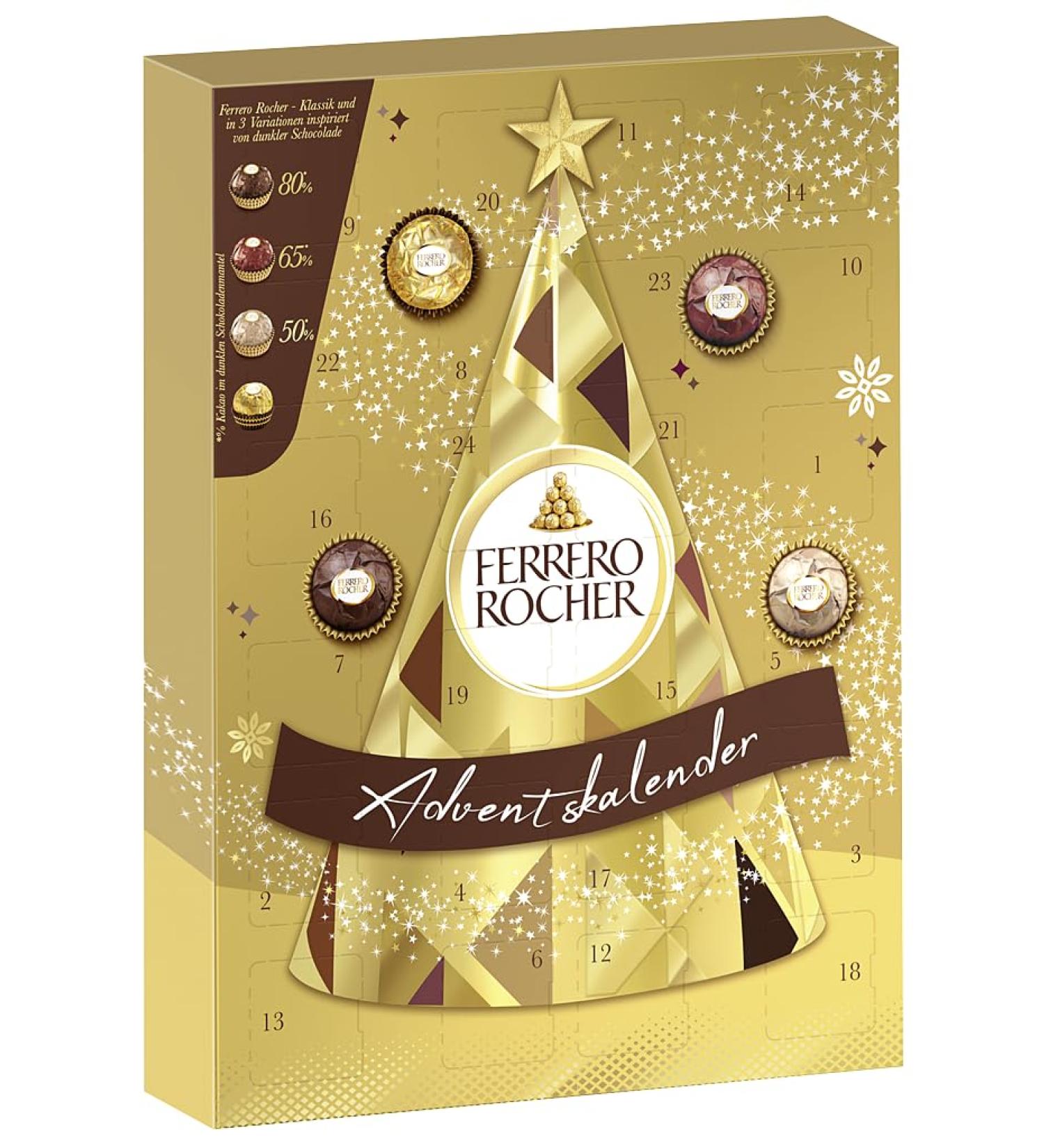  Ferrero Ferrero Rocher - Advent Calendar 2023 24 assorted specialties Ferrero Rocher Original and three Chocolate Melt recipes* Christmas gift idea 300g pack - Buy Online on GoSupps.com