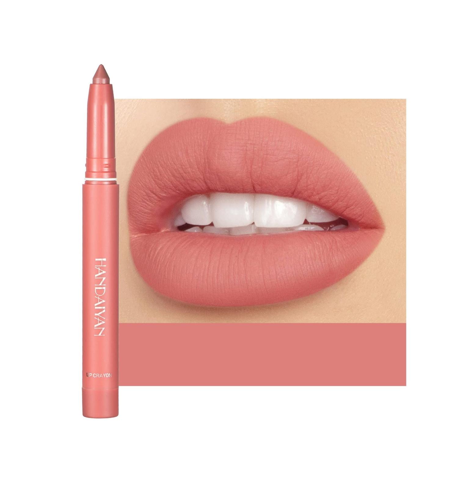 WGUST Matte Crayon Lipstick with Free Sharpener - Long Lasting Waterproof Lipstick Pencil in Peony #05 - Lip Makeup Gift For Ladies - 1PC - Buy Online on GoSupps.com