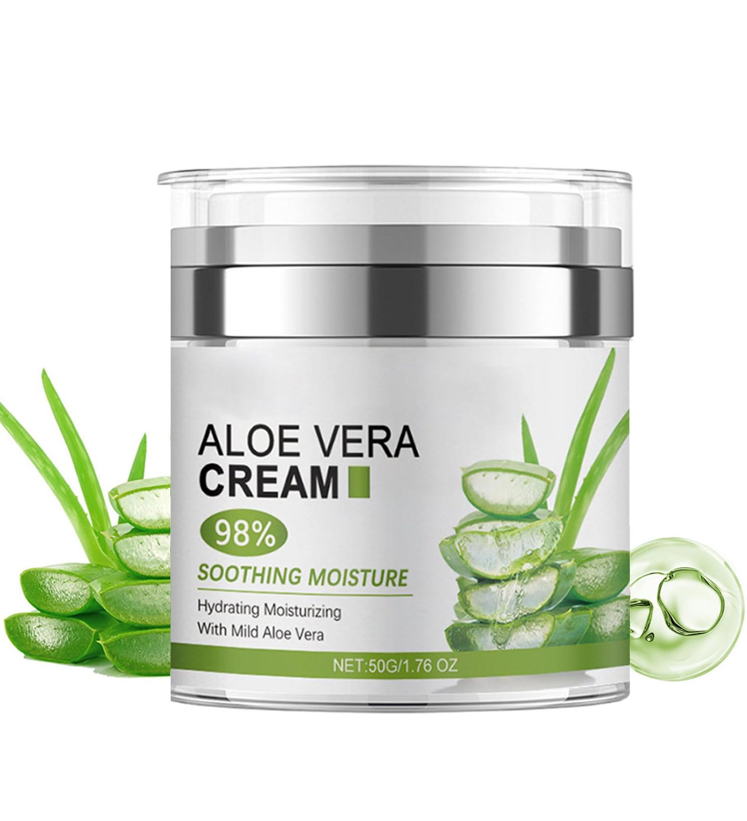 gcdat Aloe Vera Face Moisturizer with Airless Pump 98% Aloe Vera Cream Hydrating and Moisturizing for Dry Skin Reducing Fine Lines Soothing & Rapairing after Sun 1.7 Fl. Oz - Buy Online on GoSupps.com