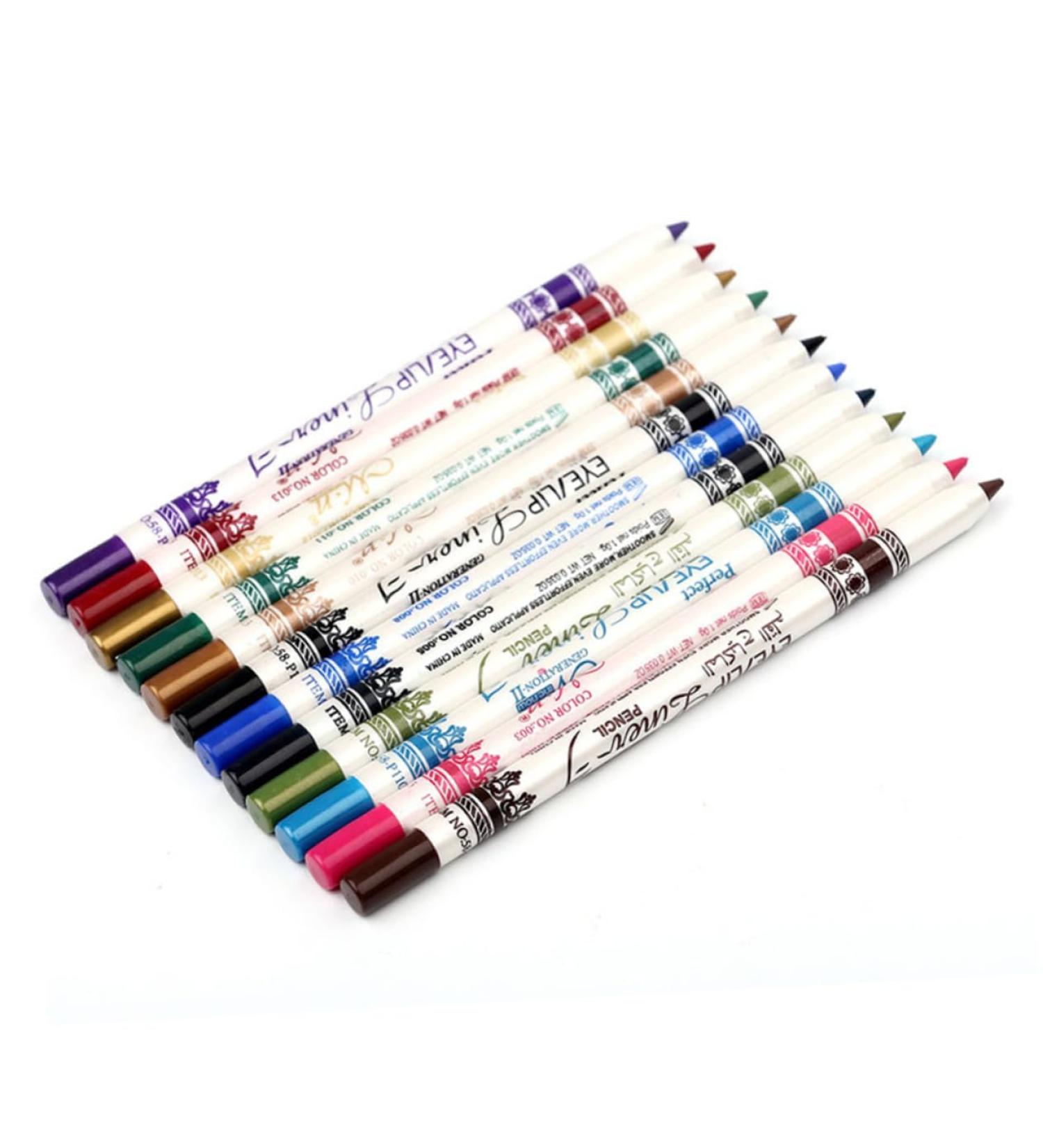 Beavorty 12pcs colored eyeliners color eyeliner pencil Colored Eye Liner Pencils set eye shadow mousse 1 count (Pack of 1) Colorful - Buy Online on GoSupps.com
