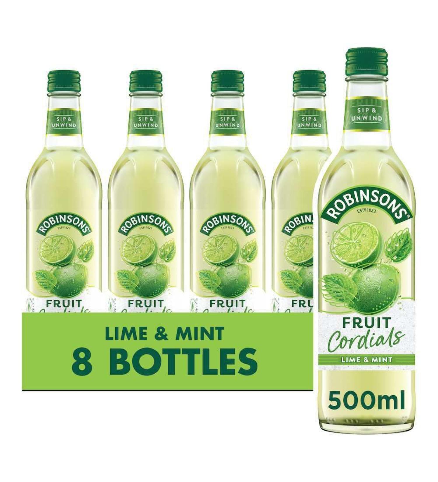 Robinsons Robinsons 8 x Fruit Corals Crushed Lime & Mint 500 ml - Buy Online on GoSupps.com