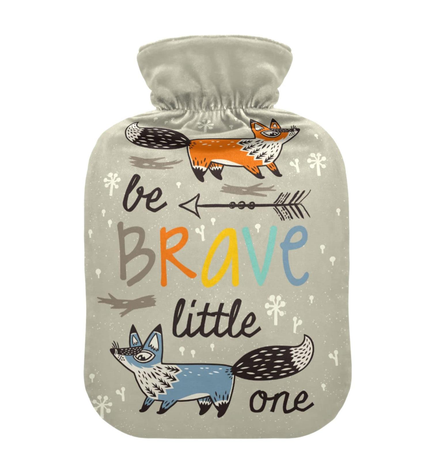 Cute Little Foxes Hot Water Bottle with Cover | Soft & Warm Winter Comfort for Bed Hands Neck & Shoulders | 2L - Buy Online on GoSupps.com