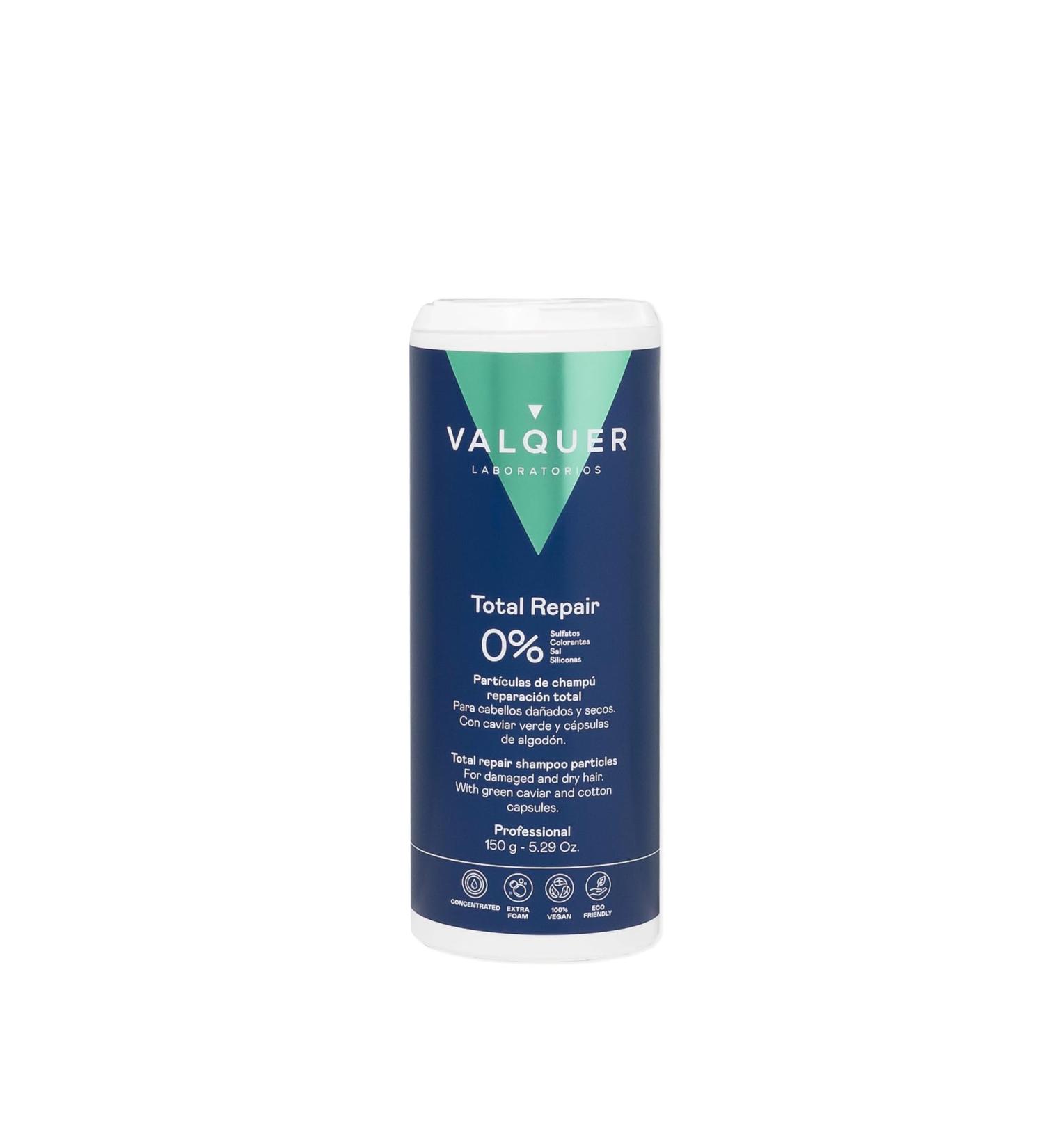 Valquer Total Repair Shampoo Particles for damaged hair. Concentrated formulation. Sulfate-free Silicone-free and Salt-free - 150 Gr - Buy Online on GoSupps.com