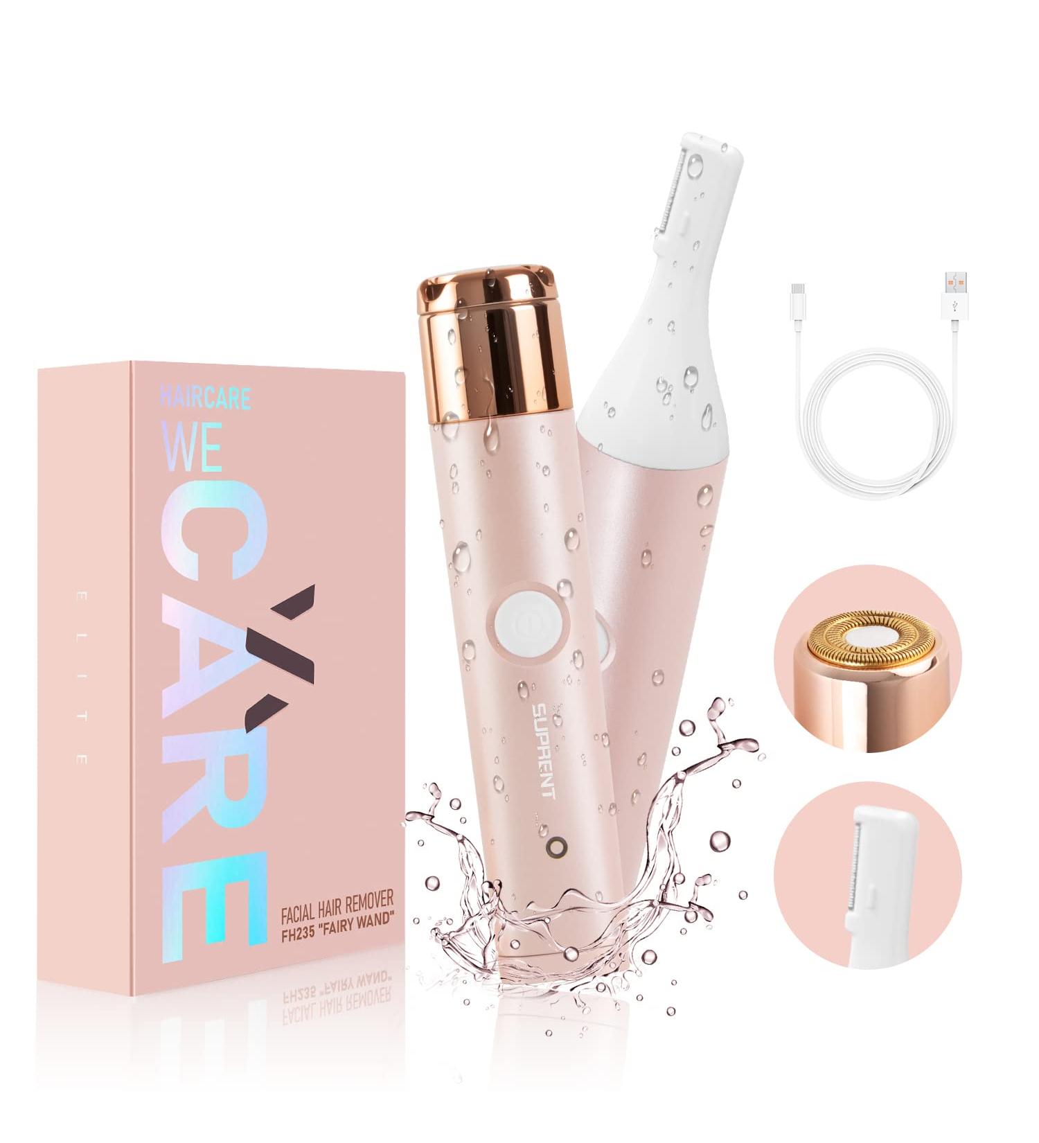 SUPRENT Facial Hair Remover for Women - USB-C Rechargeable Electric Hair Removal - IPX7 Waterproof Wet/Dry - 2-in-1 Eyebrow Razor & Face Trimmer for Peach Fuzz, Lips, Chin (White) - Buy Online on GoSupps.com