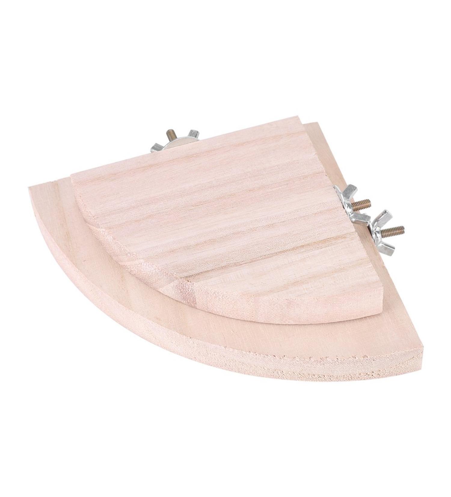 2 Pieces Wooden Fan Shape Bird Cage Perches - Platform Toy for Hamsters & Parrots - International Shipping Available - Buy Online on GoSupps.com