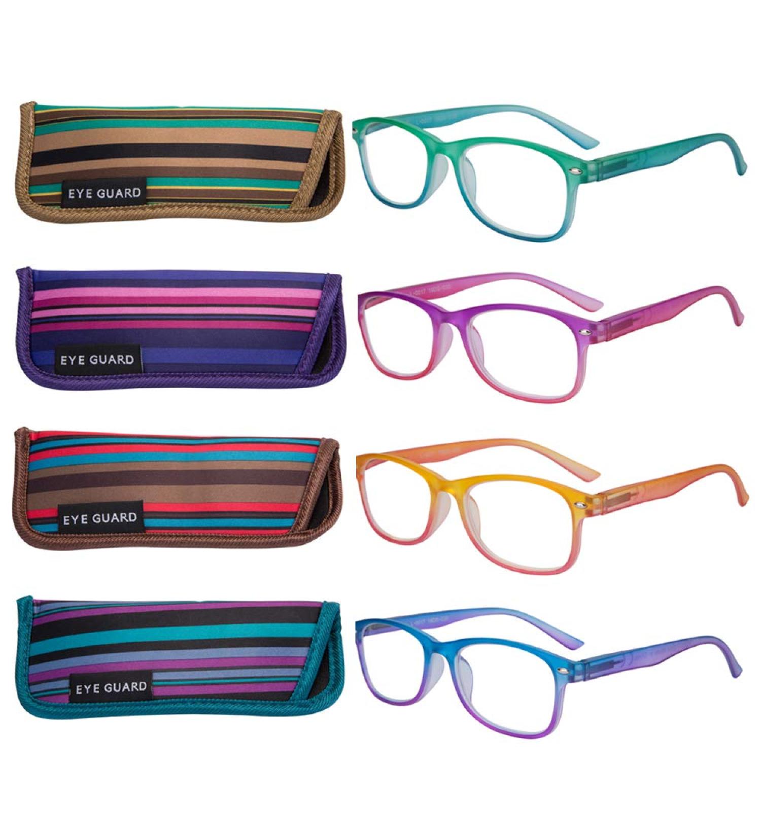 4 Pack Women's Fashion Gradient Readers 2.25 - Colorful Eyeguards - Buy Online on GoSupps.com