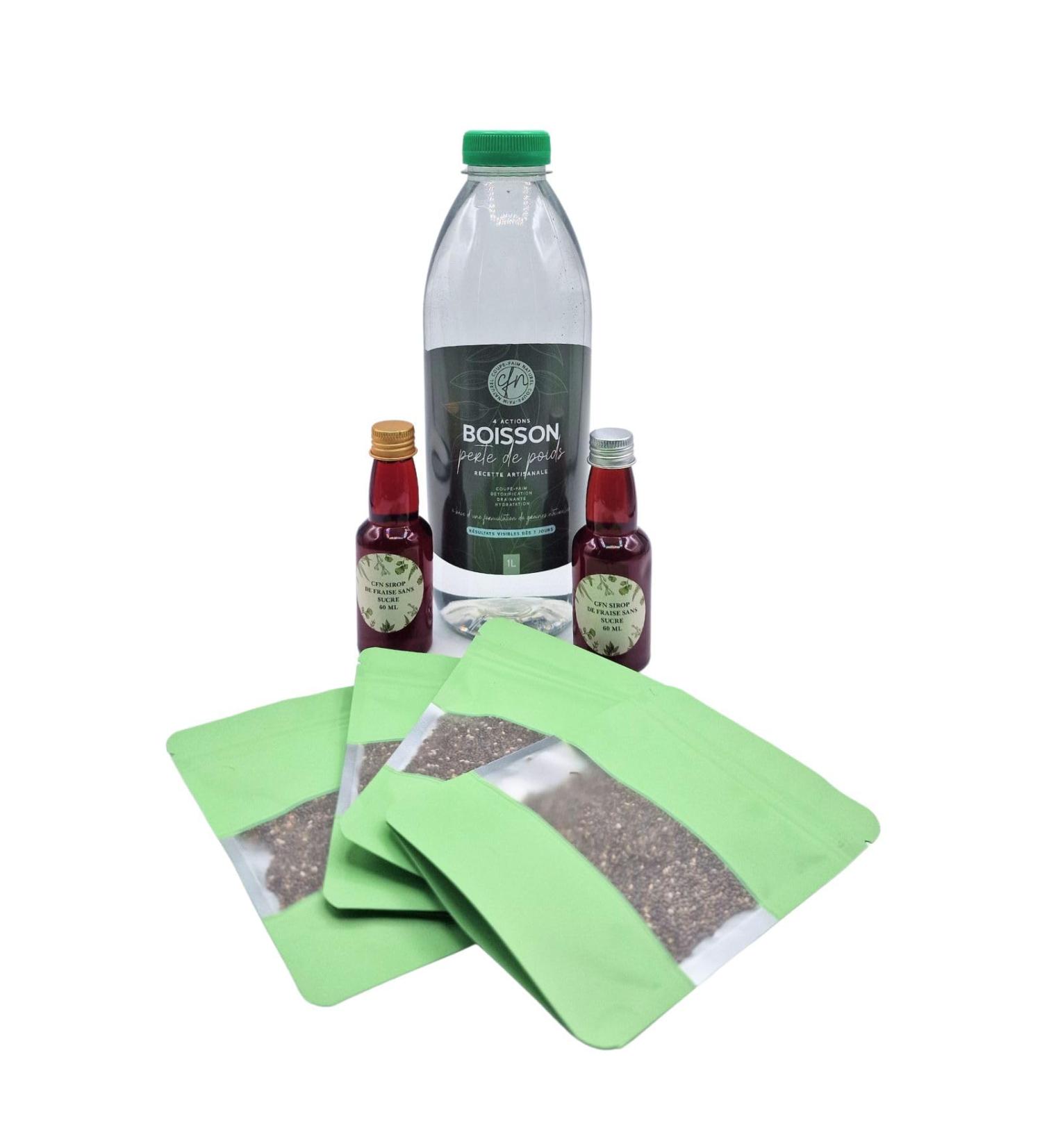 CFN - Sugar Free Strawberry Slimming Drink Weight Loss Fat Burner & Effective Appetite Suppressant Natural Ingredients Flat Stomach Anti-Cellulite Improvement Digestion French Brand - 15 - Buy Online on GoSupps.com