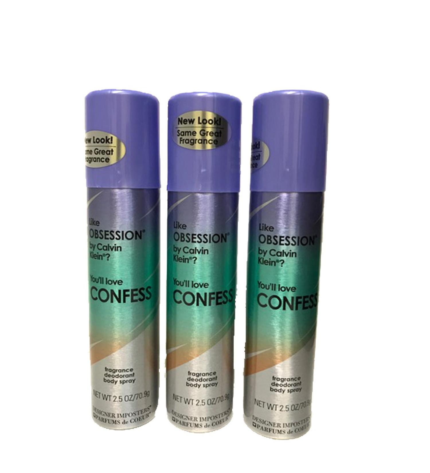 Parfums De Coeur Confess Fragrance Deodorant Body Spray 2.5 Oz / 75 Ml For Women (Pack of 3) 2.5 Fl Oz (Pack of 3)