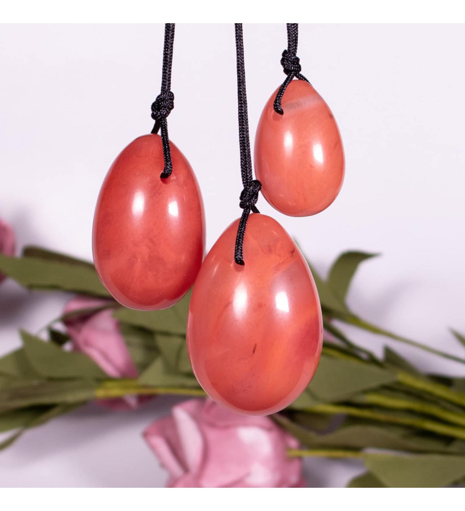 Shop Rose Quartz & Aventurine Yoni Eggs Natural Crystal Kegel Exercisers in S M L Sizes | Tighter Healthier Intimacy - Buy Online on GoSupps.com