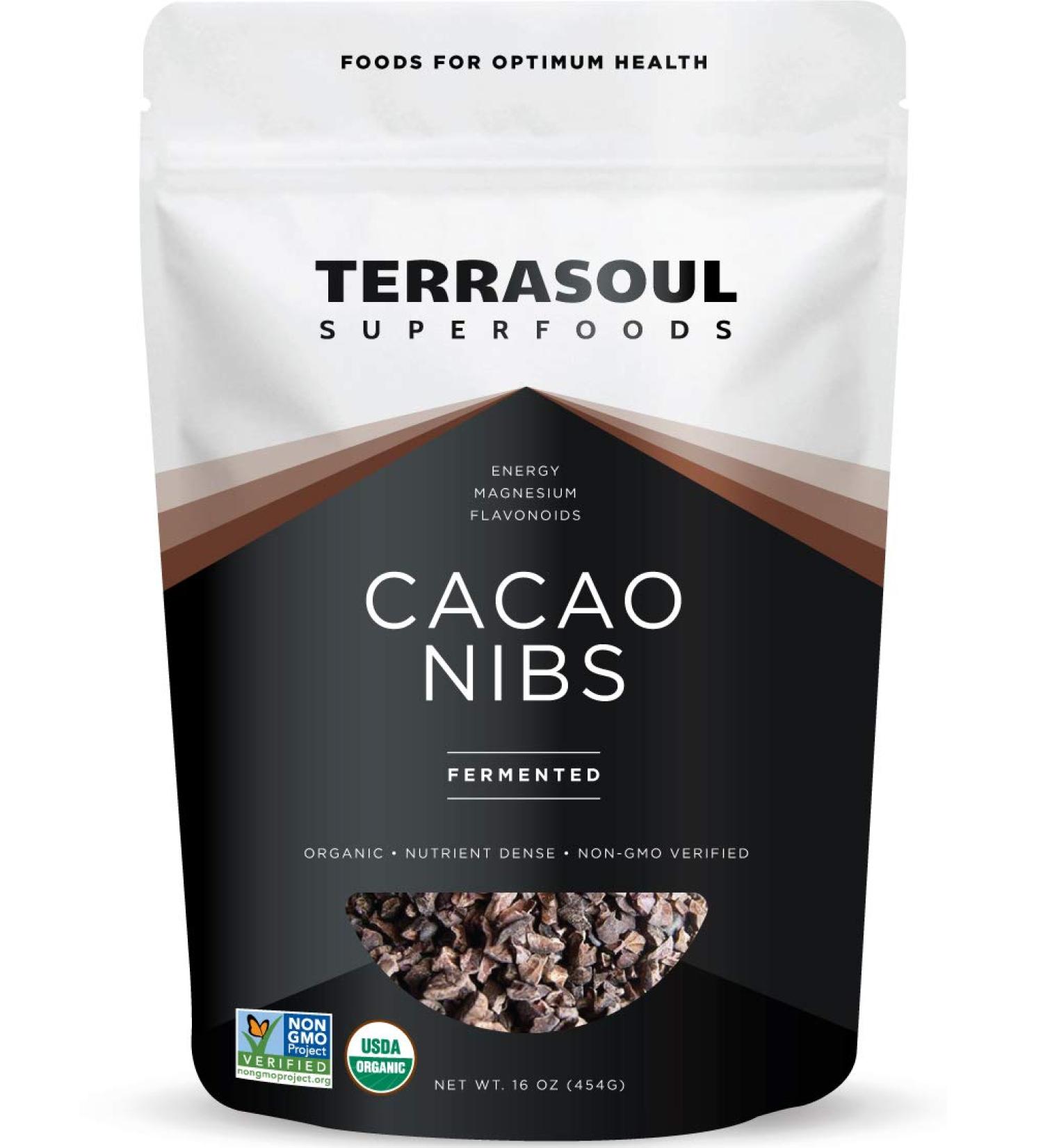 Terrasoul Superfoods Raw Organic Cacao Nibs 1 Lb - Keto Vegan | Shop Now - Buy Online on GoSupps.com