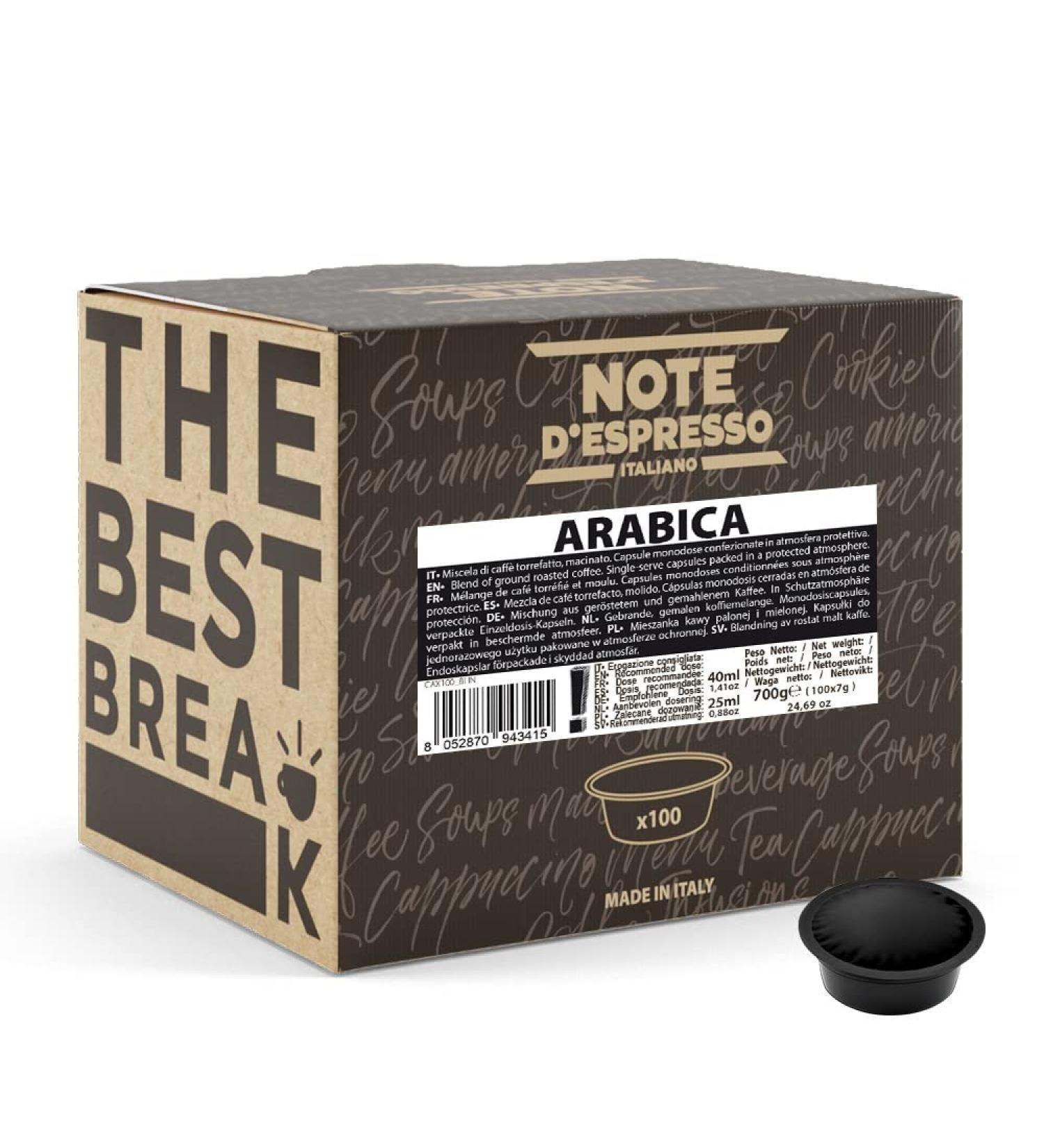 Espresso Note - Arabica - Coffee Pods - Compatible with LAVAZZA* A MODO MIO* Machines - 100 caps - Buy Online on GoSupps.com