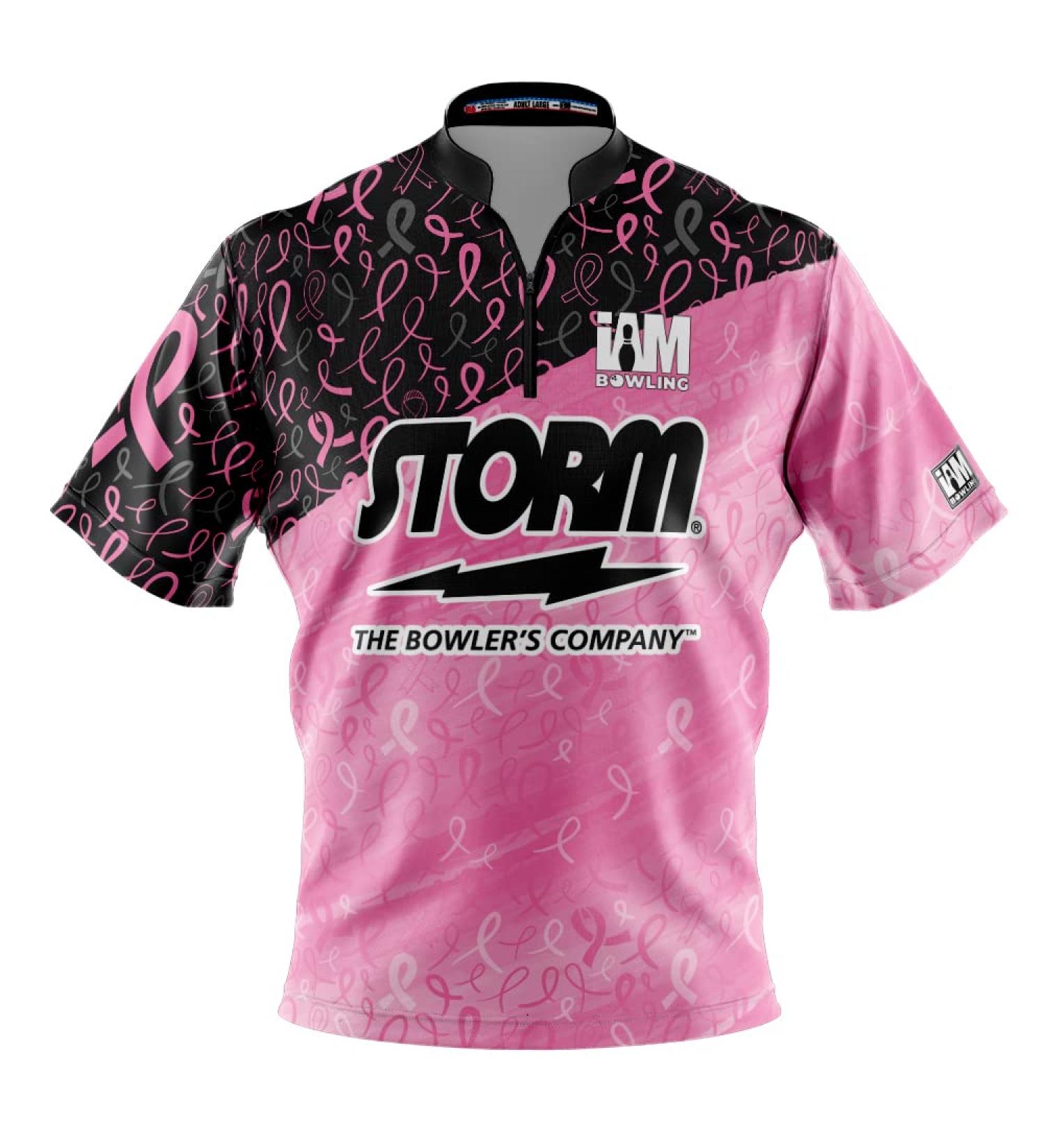 Logo Infusion Dye-Sublimated Bowling Jersey (Sash Collar) - I AM Bowling Fun Design 2036-ST - Storm - Breast Cancer 4XL - Buy Online on GoSupps.com