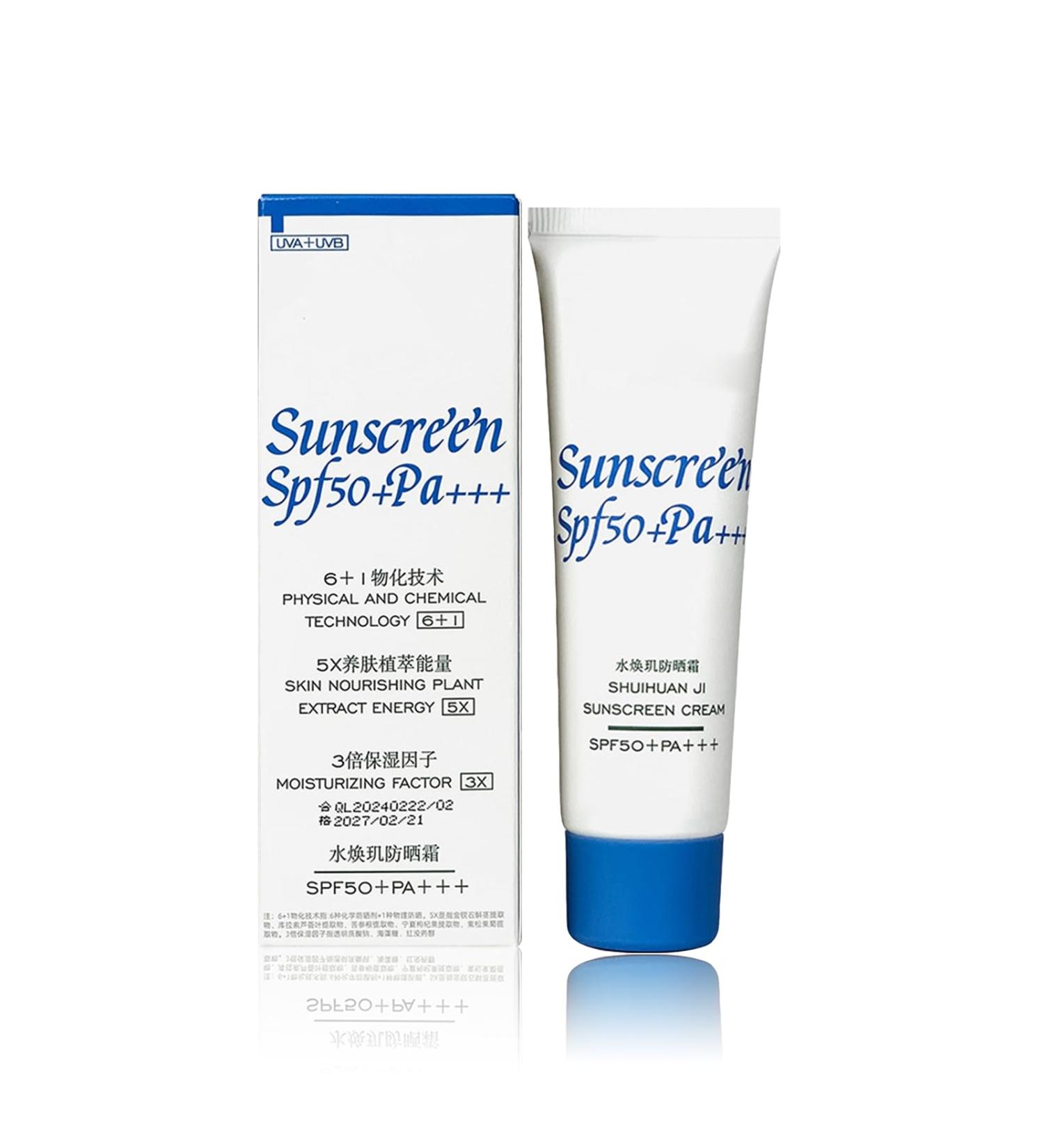 Factor 50 Sun Cream - Face Suncreen - Spf 50 Face Moisturiser for UV Rays Protection - Plant Extract Sun Cream - Lightweight Easy Absorb Moisturizing & Remove Dark Spots - Buy Online on GoSupps.com