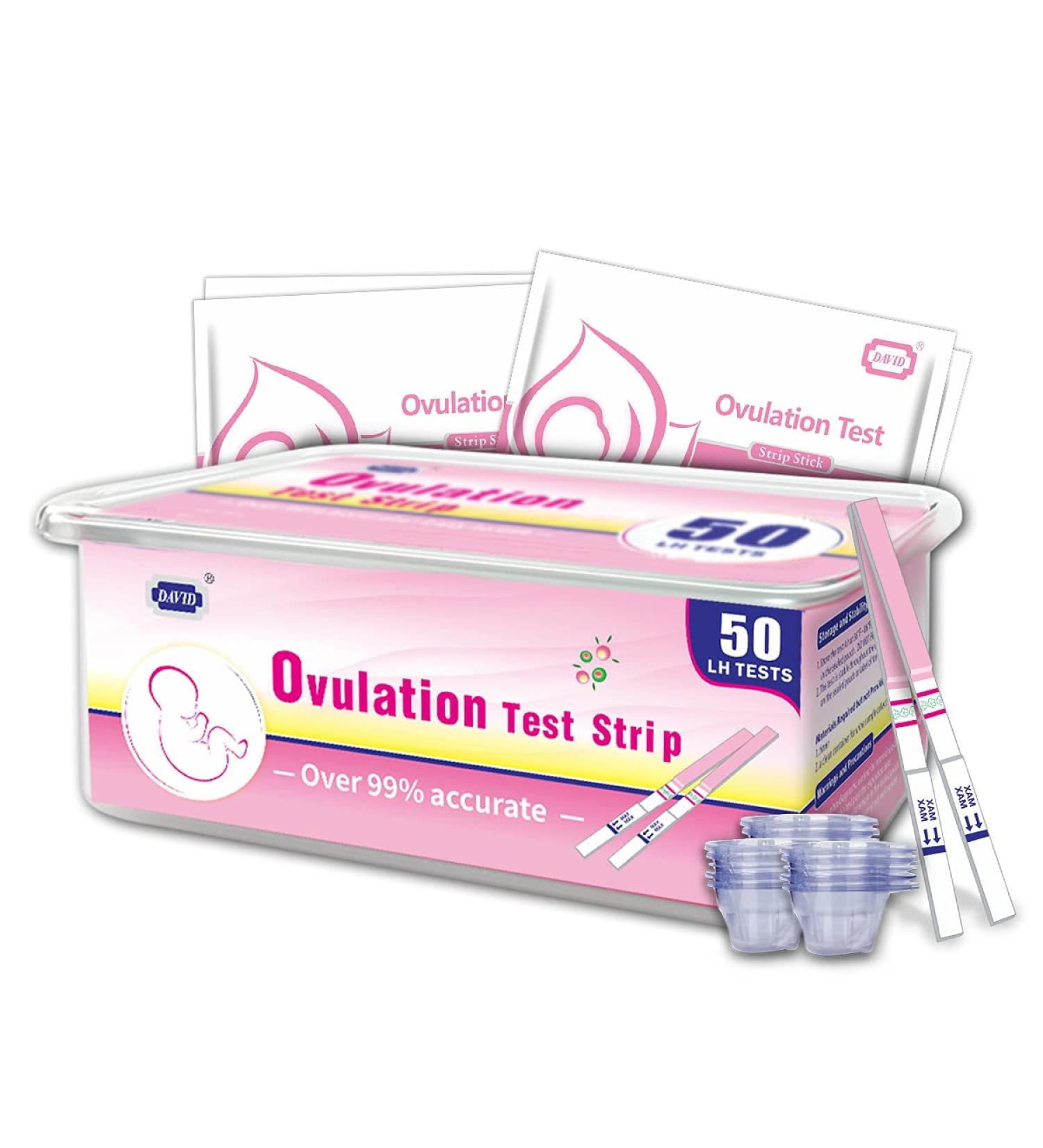 DAVID 50 Ovulation Test Strips - Fertility Predictor Kit for Women - 50 Count LH Test - Accurate Results - Buy Online on GoSupps.com