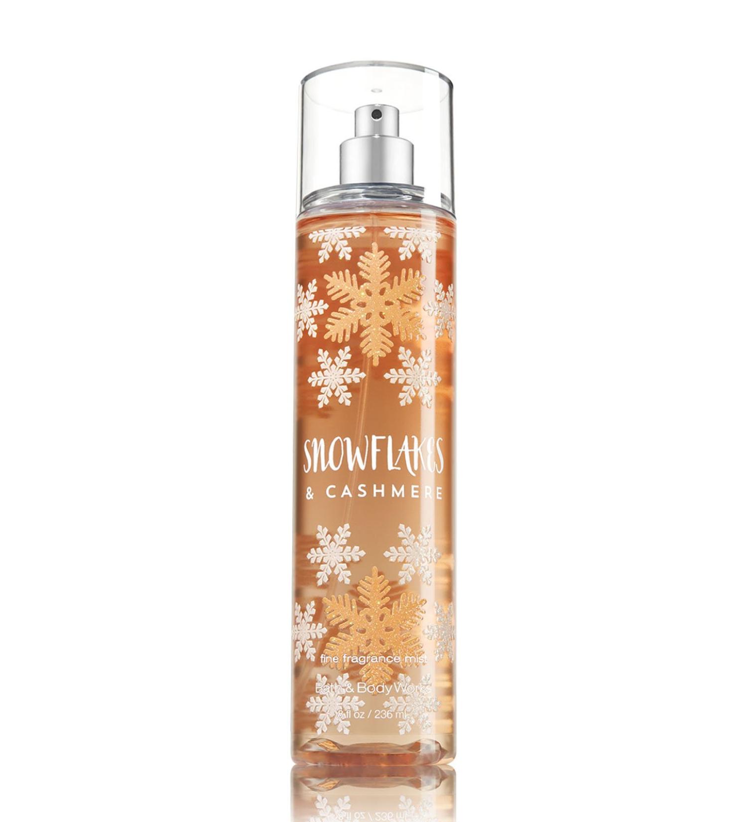 Bath and Body Works Cashmere Snowflakes Fine Fragrance Mist 8 Ounce Full Size Snowflakes & Cashmere 8 Fl Oz (Pack of 1)