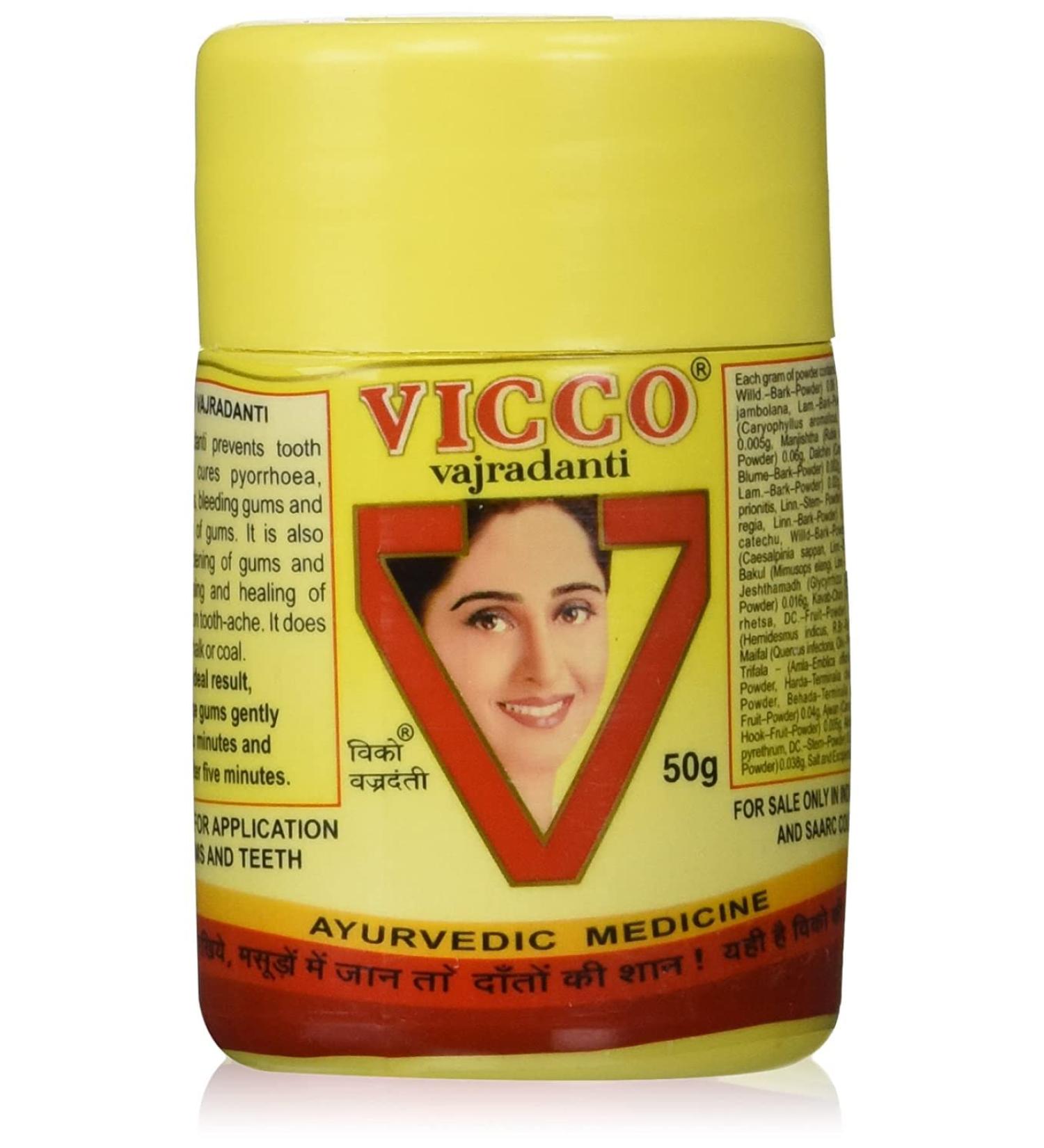 Buy Vicco Vajradanti Ayurvedic Tooth Powder 50g - Natural Dental Care for Healthy Teeth & Gums | International Shipping Available - Buy Online on GoSupps.com