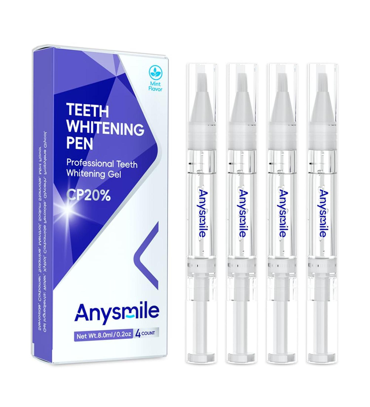 Teeth Whitening Pens - Non-Sensitive Gel with 20% Carbamide Peroxide | 4 Professional 2ml Pens for Effective Tooth Whitening - Buy Online on GoSupps.com