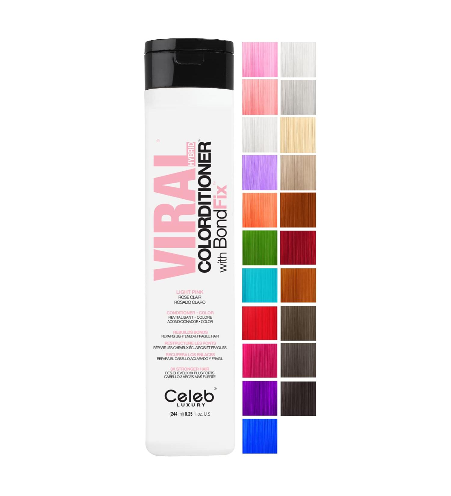 Celeb Luxury Color-Depositing Conditioner with Bond Rebuilder - Vegan & Sustainable | Light Pink Semi-Permanent Color - Buy Online on GoSupps.com
