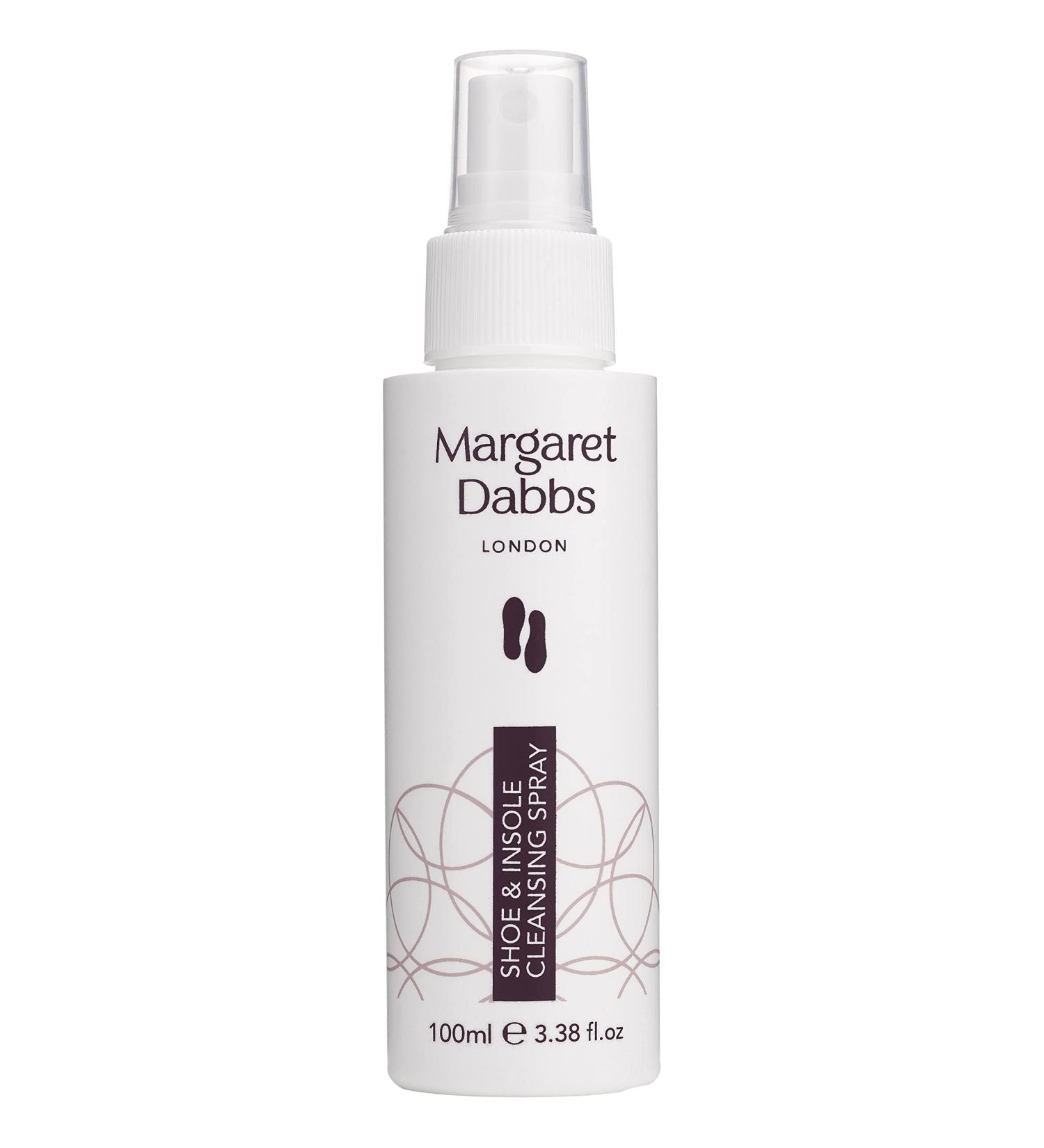 Margaret Dabbs Shoe and Insole Cleansing Spray Quick Drying Non Staining Eliminates Bad Odour Cleans Footwear and Protects Feet 100ml