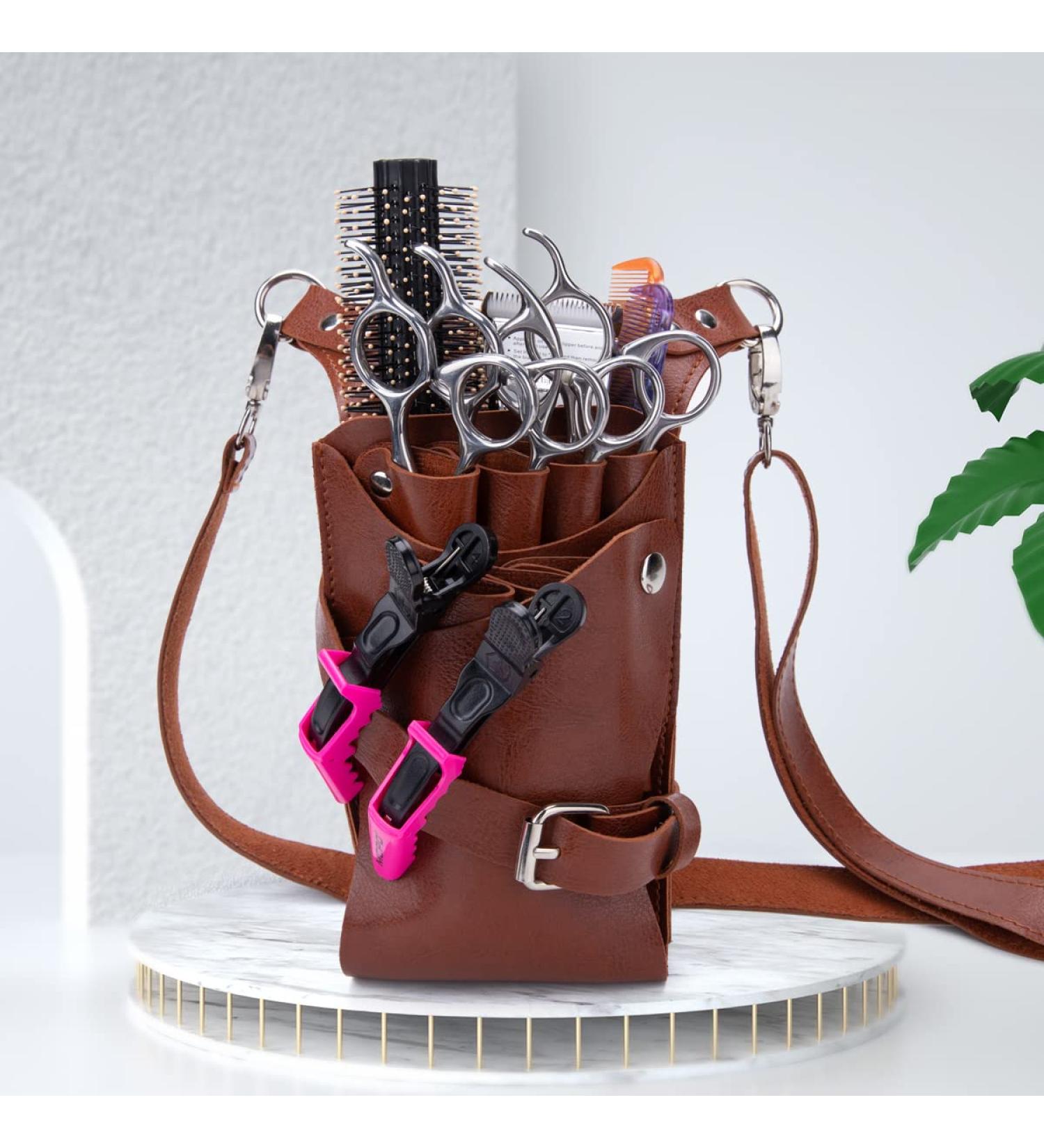 Niaoszhex Hairdressing Belt Bag Hairdressing Tools Waist Belt Bag Scissor Bag Haircut Hairdresser Tools Bag with Adjustable Shoulder Strap for Combs Razors Shears Clips (LQ-YZ Brown) LQYZ Brown - Buy Online on GoSupps.com