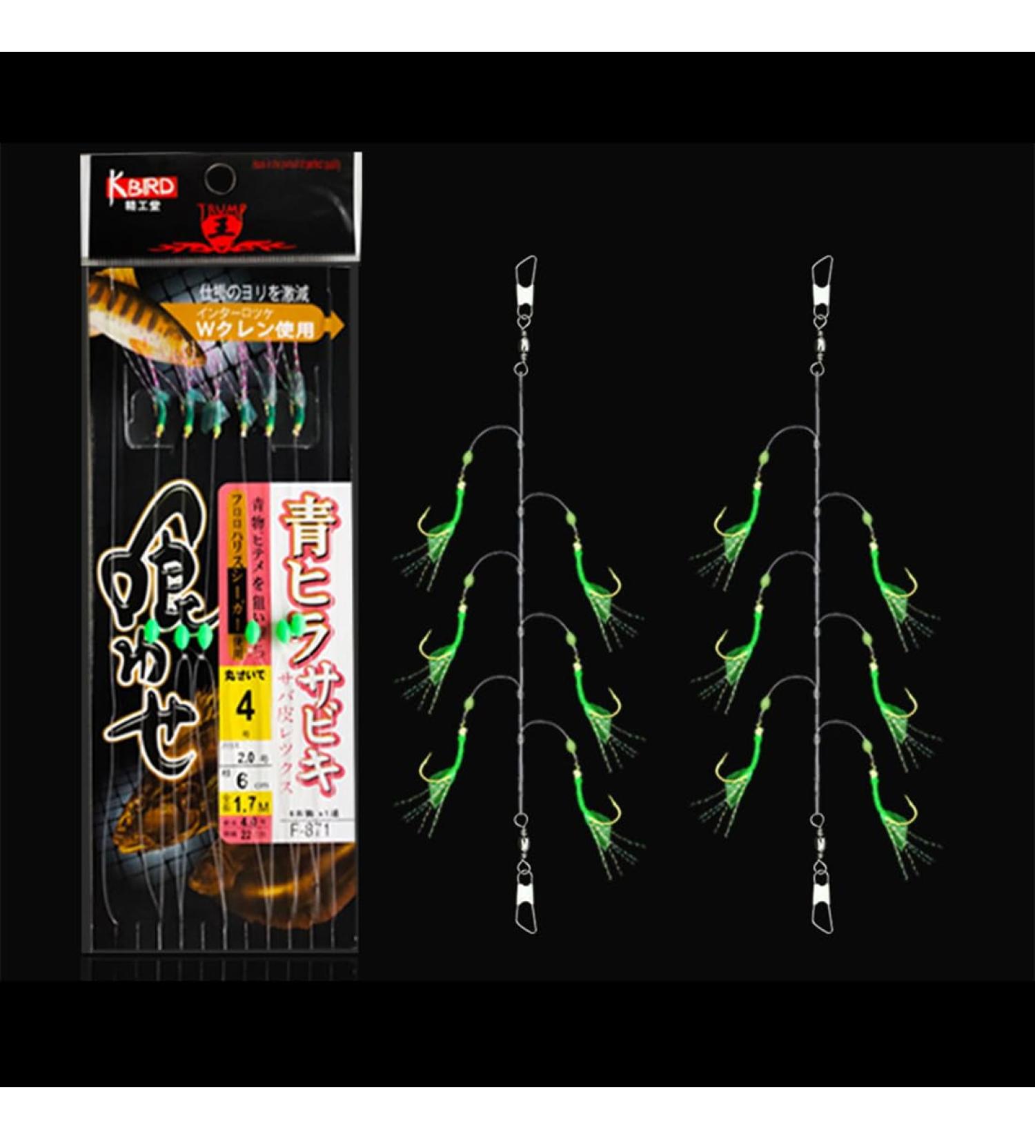 Buy JTKREW 4pcs Mackerel Feather Rigs - Luminous Beads Bait for Mackerel Pollock Herring & More | International Shipping Available - Buy Online on GoSupps.com